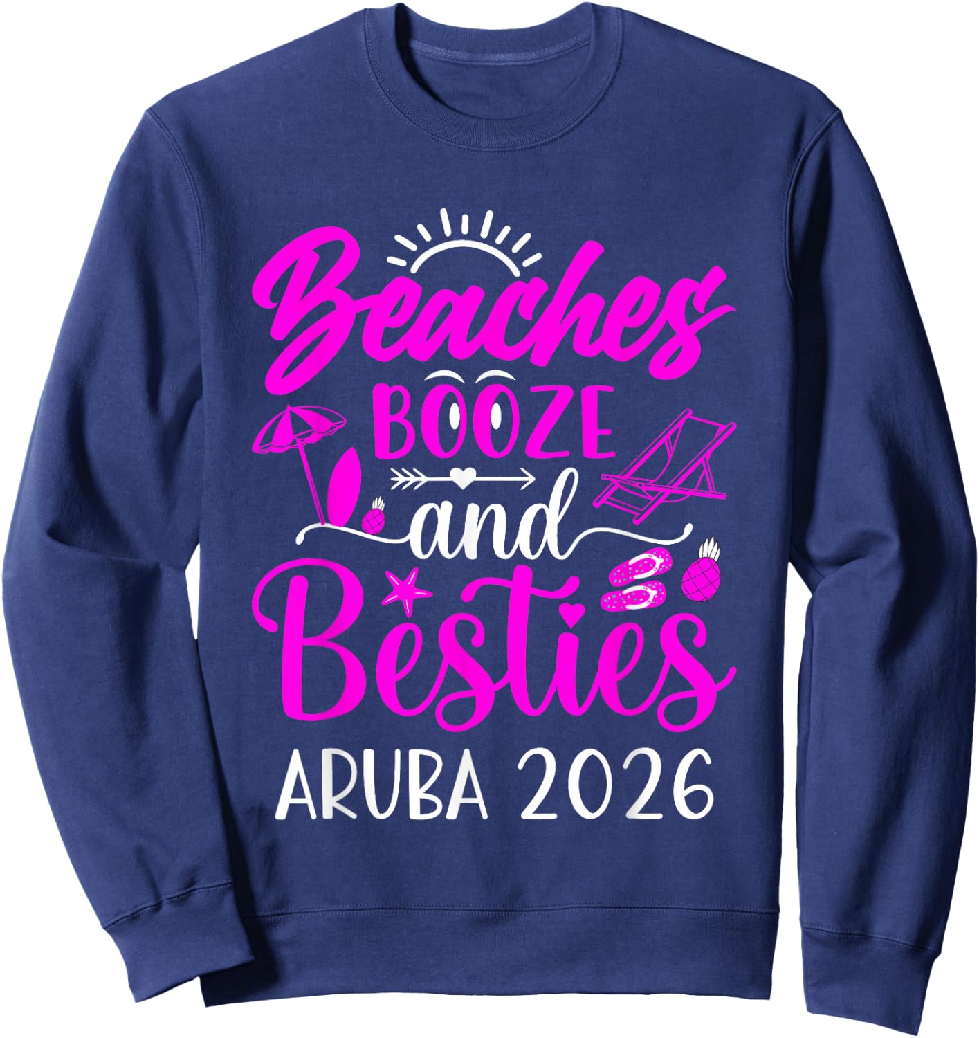 Girls Trip Aruba Caribbean 2026 Weekend Birthday Besties Sweatshirt - Sweatshirt | Navy