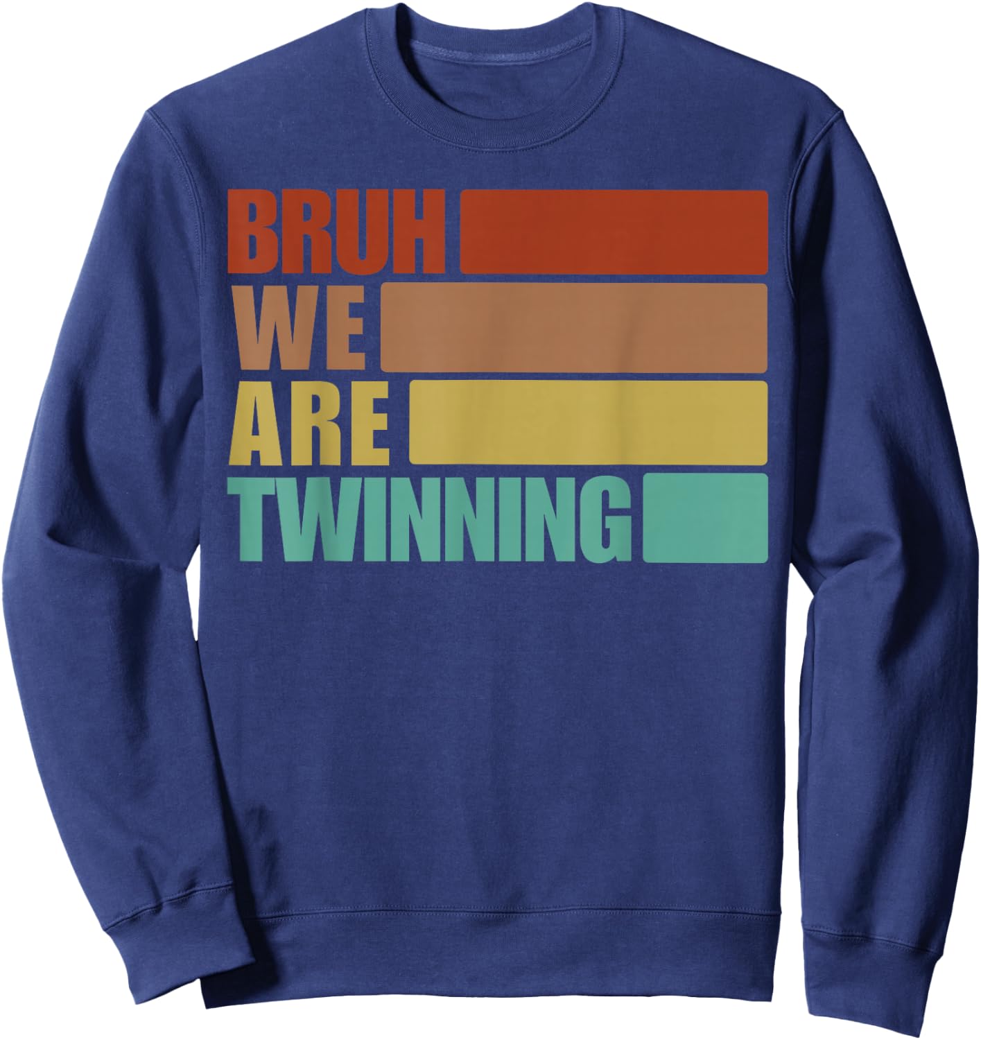 Bruh We are Twinning Boys Twin Day Spirit Week Matching Kids Sweatshirt - Sweatshirt | Navy