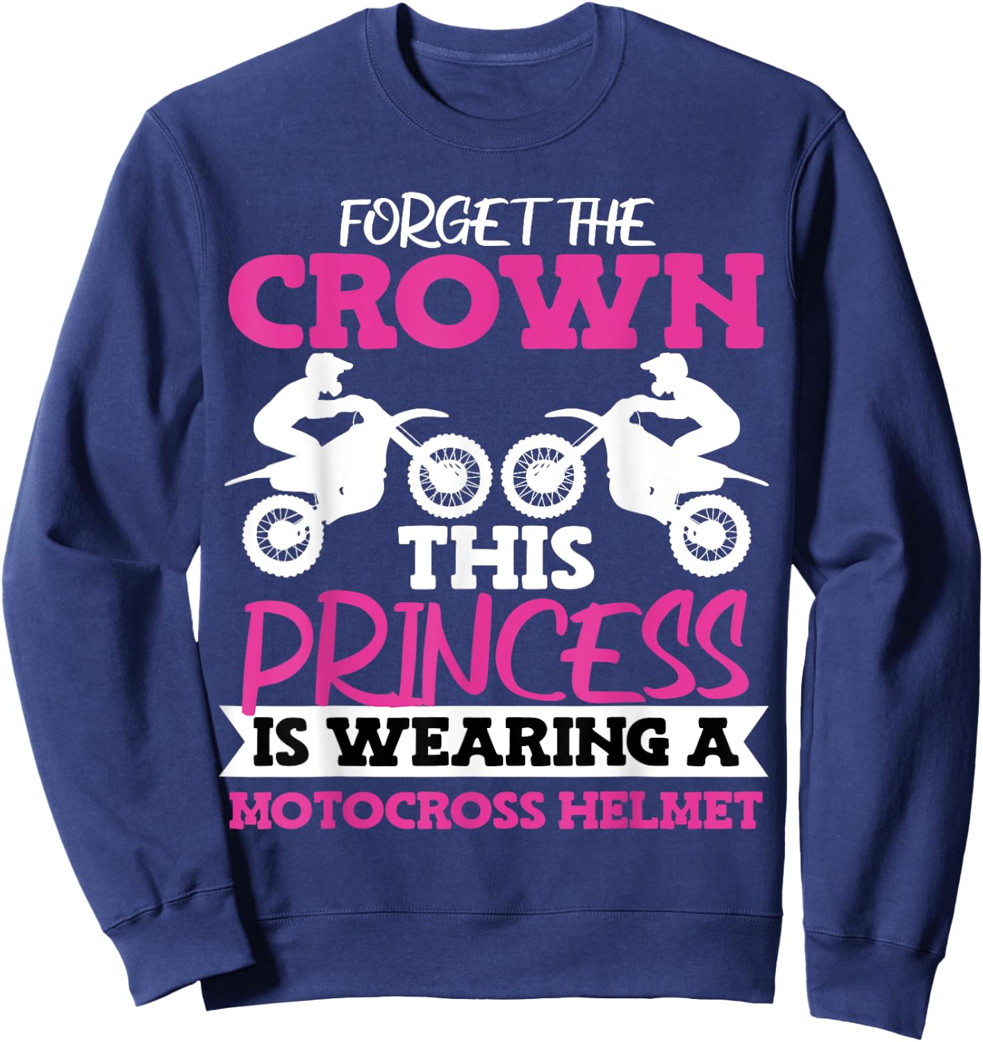 Motocross Dirt Bike Girl Sweatshirt - Sweatshirt | Navy