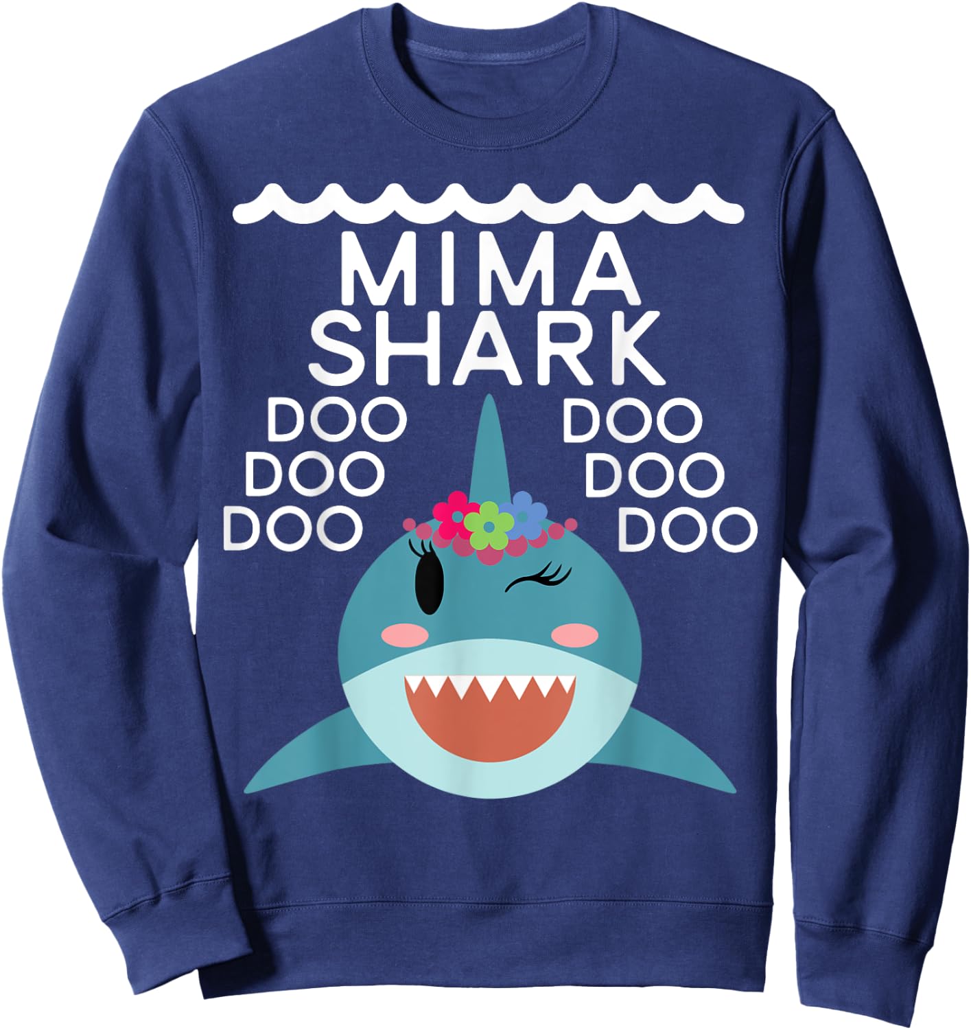 Mima Shark shirt Matching Family Shirts Shark Family Sweatshirt - Sweatshirt | Navy