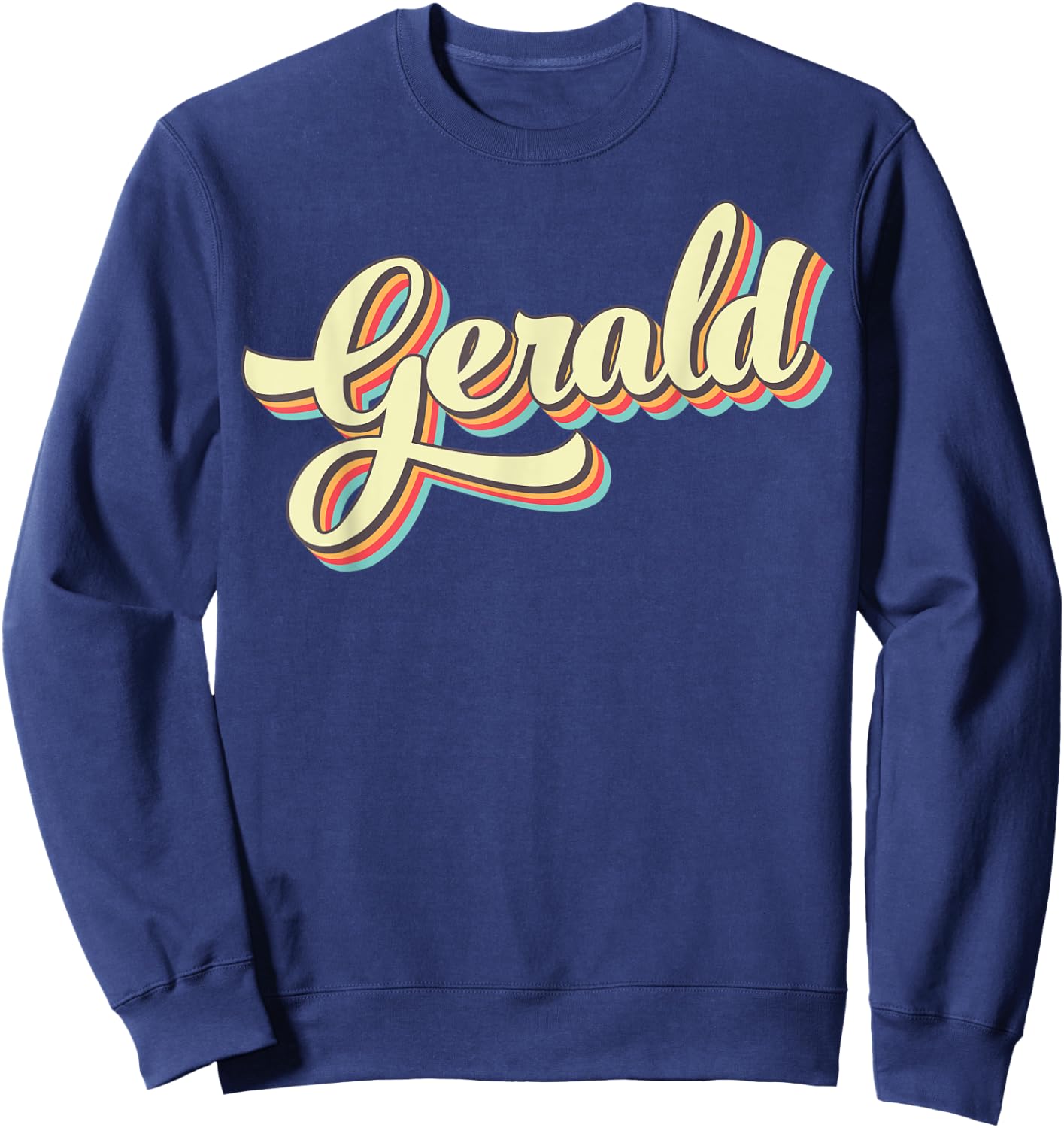 Gerald Retro Art Baseball Font Vintage Sweatshirt - Sweatshirt | Navy