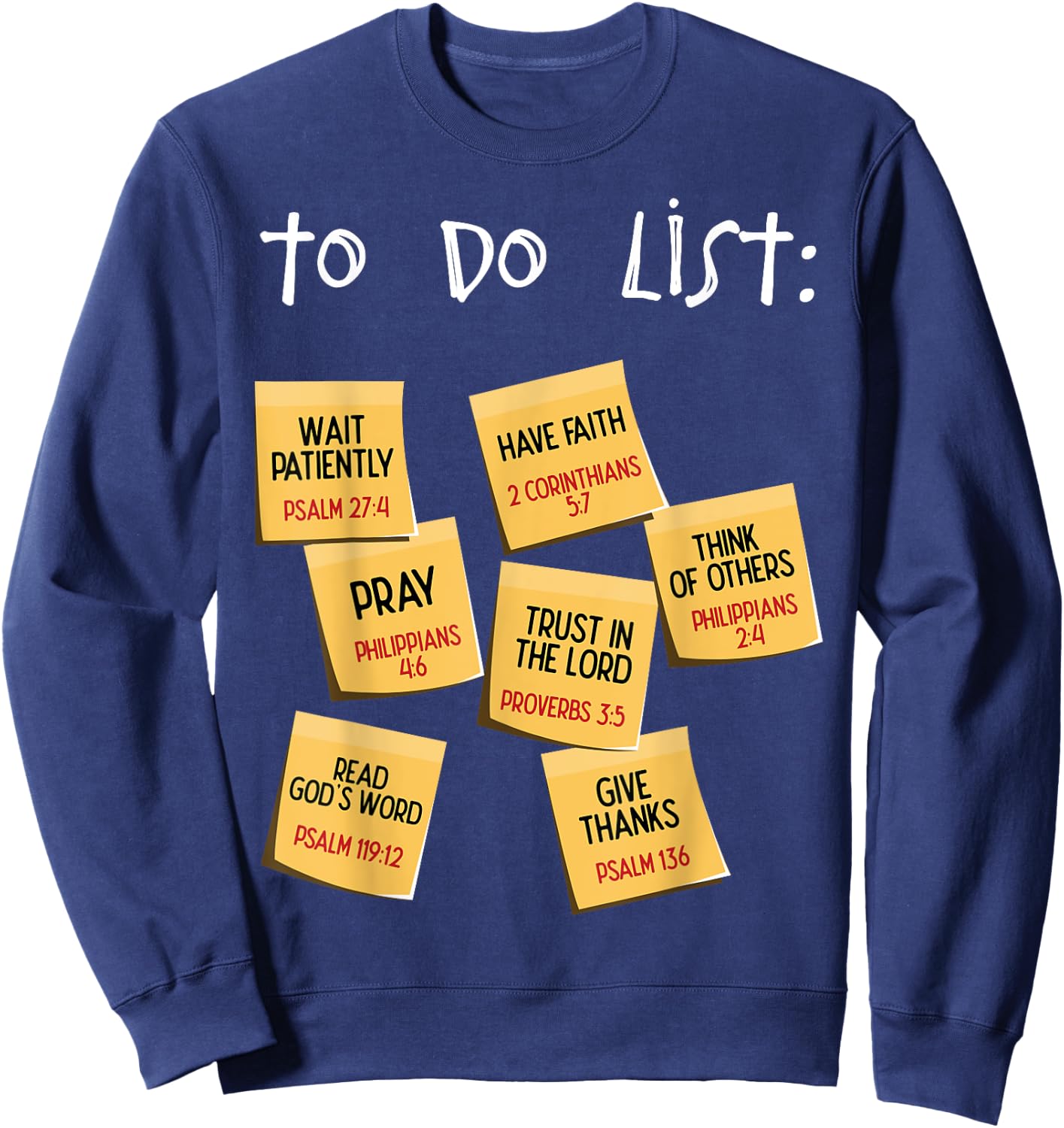 Christian To Do List Christian Planner Sweatshirt - Sweatshirt | Navy
