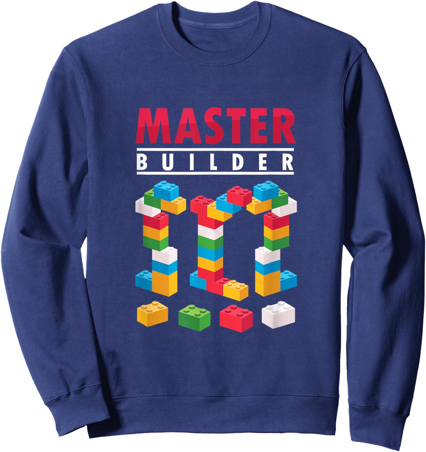 Cool Builder Colourful Building Blocks Brick Building Block Sweatshirt - Sweatshirt | Navy