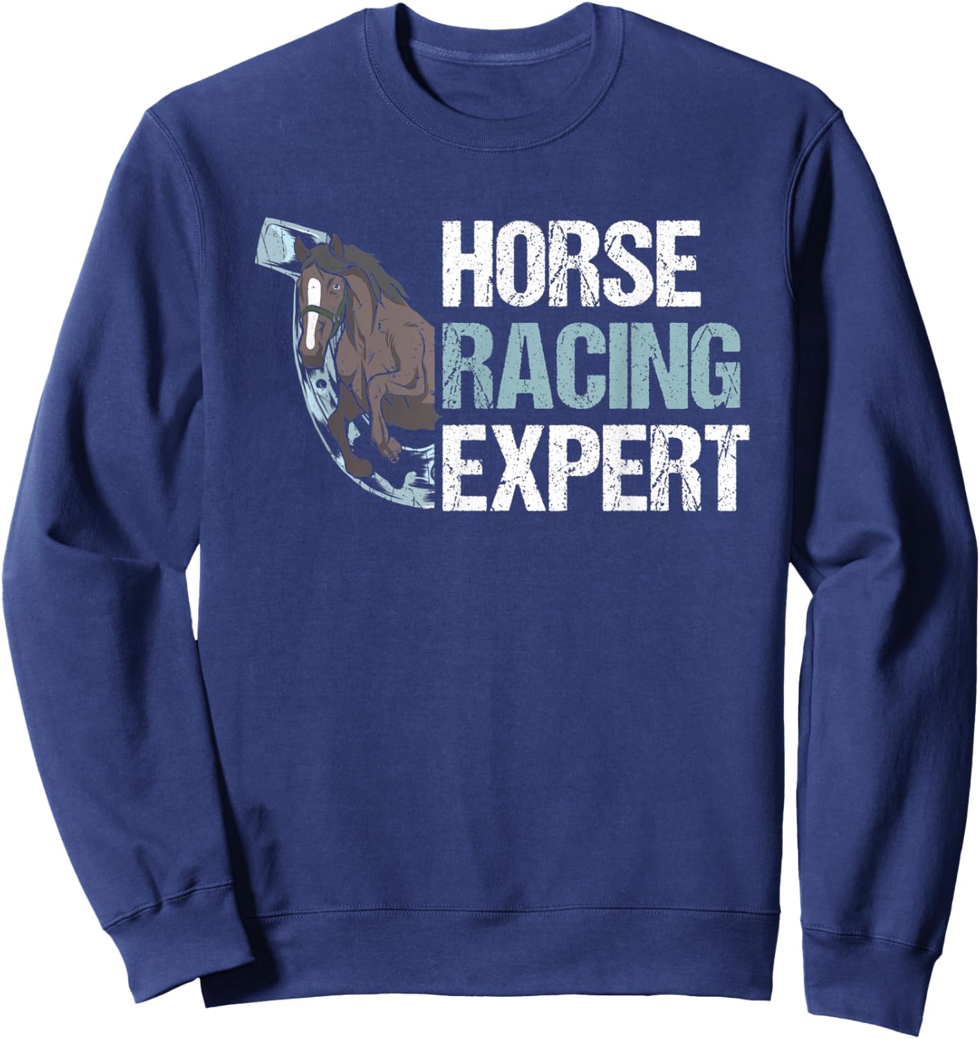 Funny Horse Racing Expert Derby Equestrian Design Sweatshirt - Sweatshirt | Navy