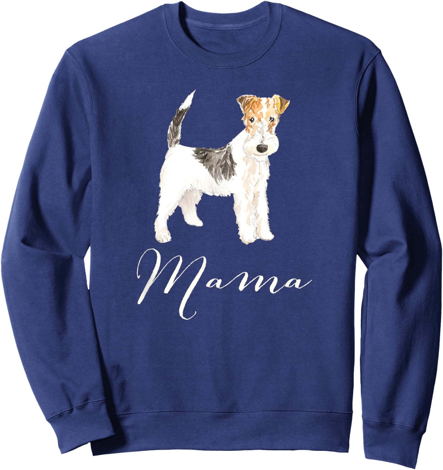Wire Haired Fox Terrier Dog Mama Shirt Dog Mom Men Women Kids Sweatshirt - Sweatshirt | Navy