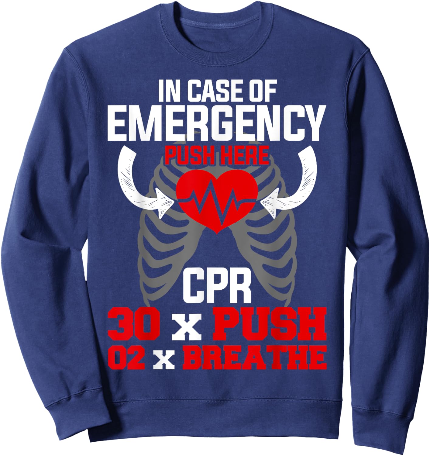 Funny CPR Instructor First Aid for Nurses CPR Instructor Sweatshirt - Sweatshirt | Navy