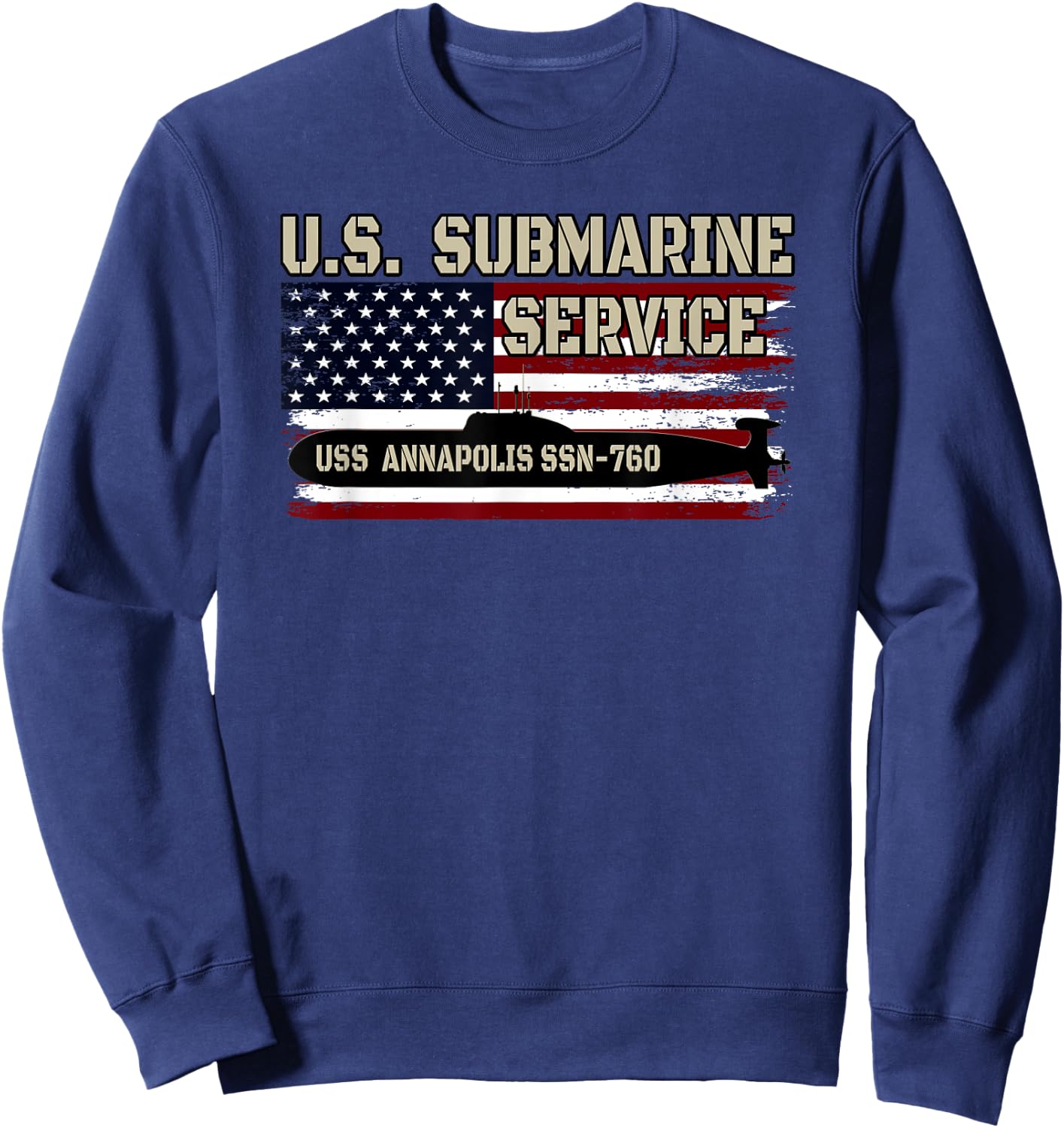 USS Annapolis SSN-760 Submarine Veterans Day Father's Day Sweatshirt - Sweatshirt | Navy