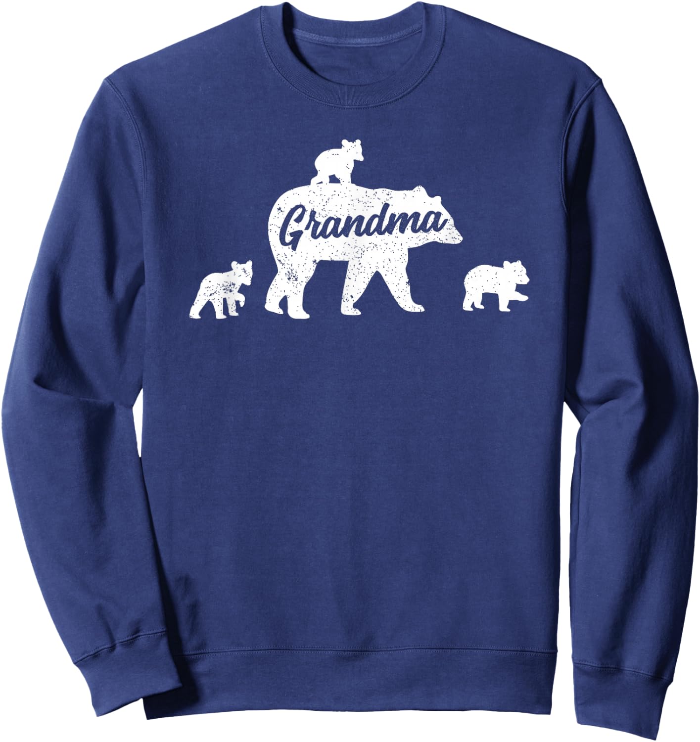 Vintage Grandma Bear 3 Cubs Mother's Day Sweatshirt - Sweatshirt | Navy