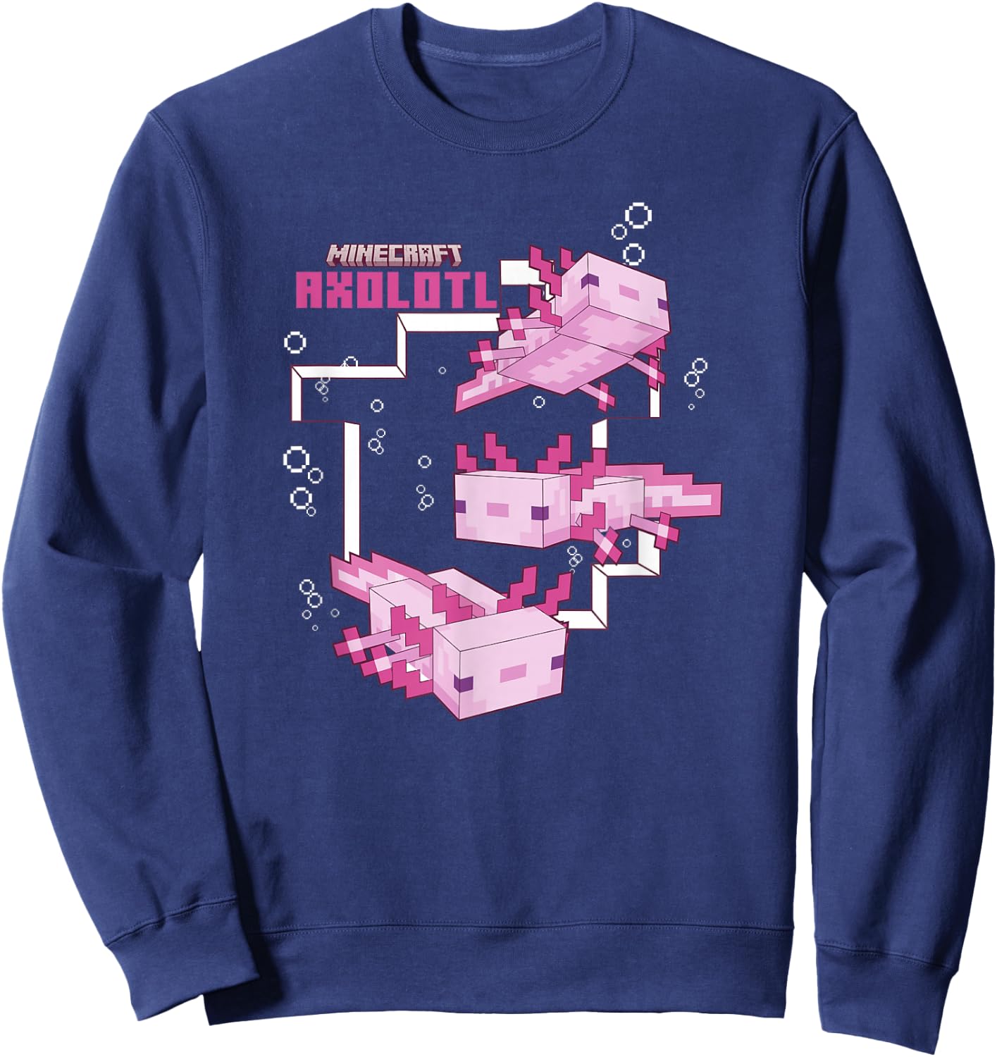 Minecraft Pink Axolotl Pond Sweatshirt - Sweatshirt | Navy