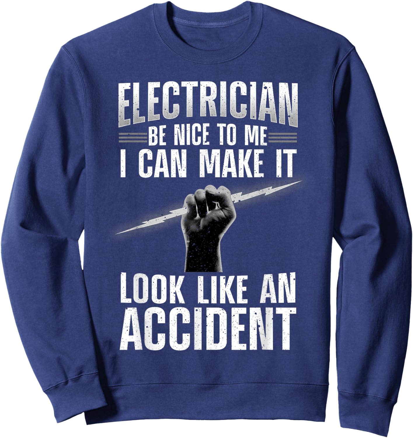 Funny Electrician Art Women Professional Electrician Sweatshirt - Sweatshirt | Navy