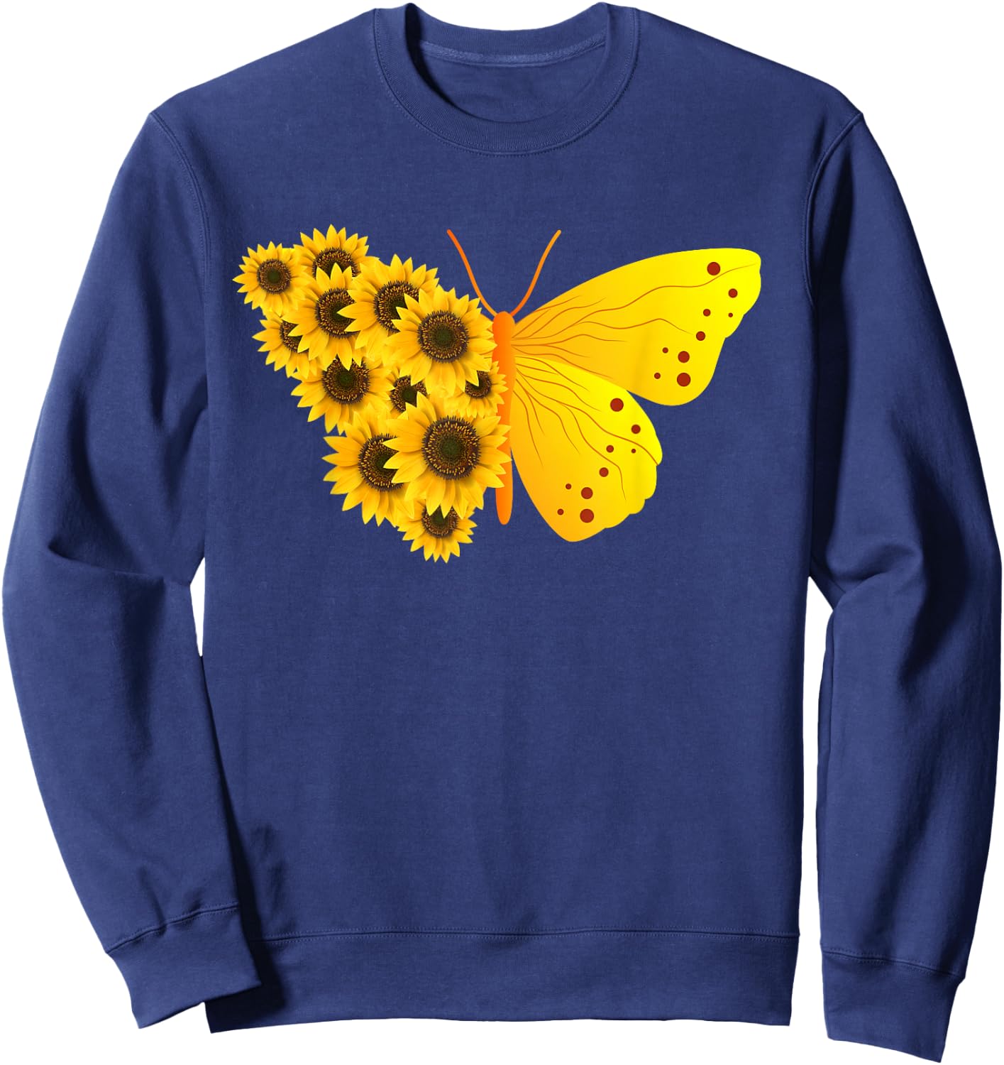 Sunflower Butterfly Sweatshirt - Sweatshirt | Navy