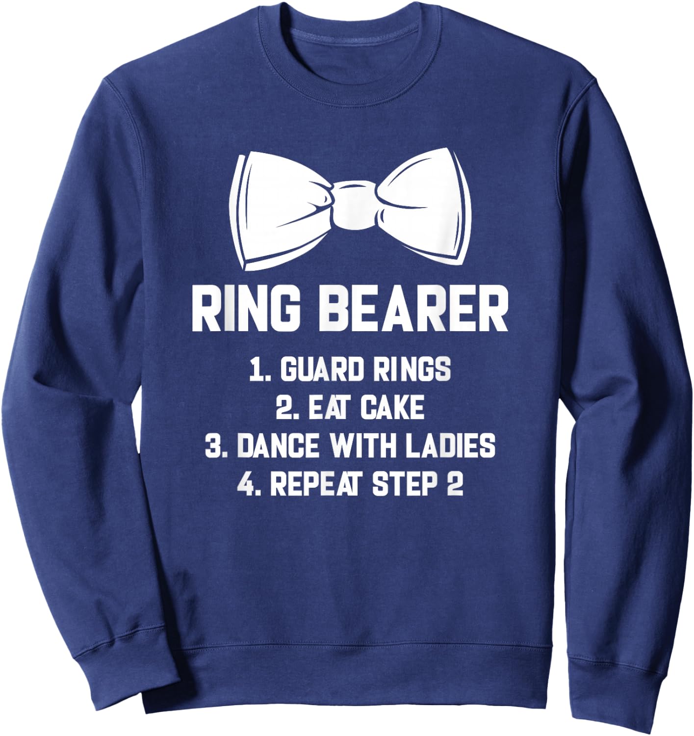 Ring Bearer Guard Rings Eat Cake Wedding Kids Boys Sweatshirt - Sweatshirt | Navy