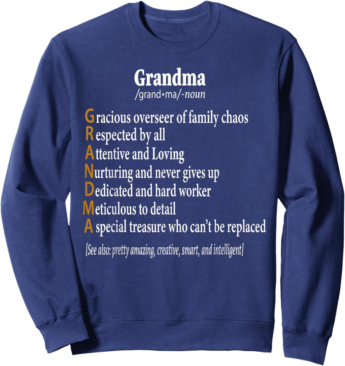 Funny Strong Women Grandma Definition Birthday Mother's Day Sweatshirt - Sweatshirt | Navy