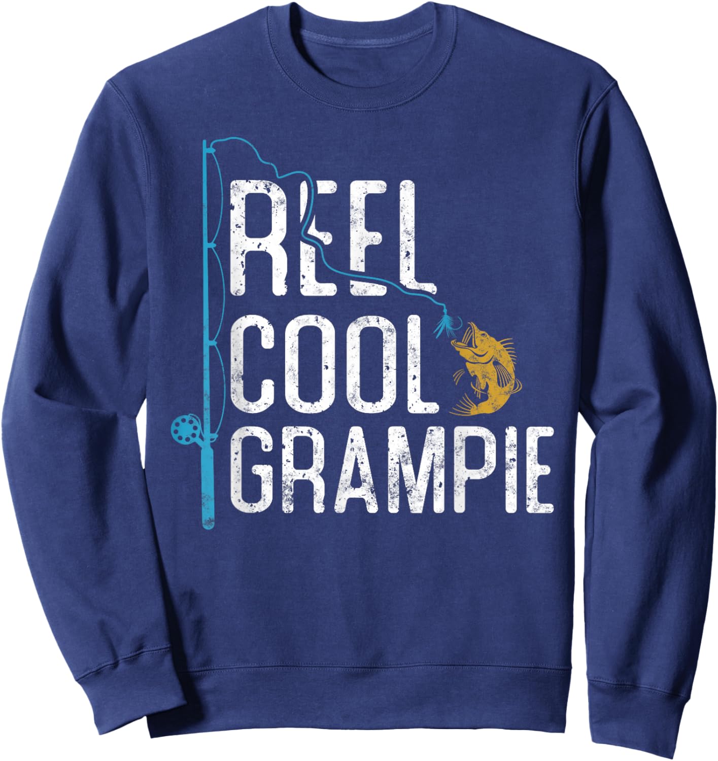 Fishing Reel Cool Grampie Father’s Day Gift Fisherman Sweatshirt - Sweatshirt | Navy