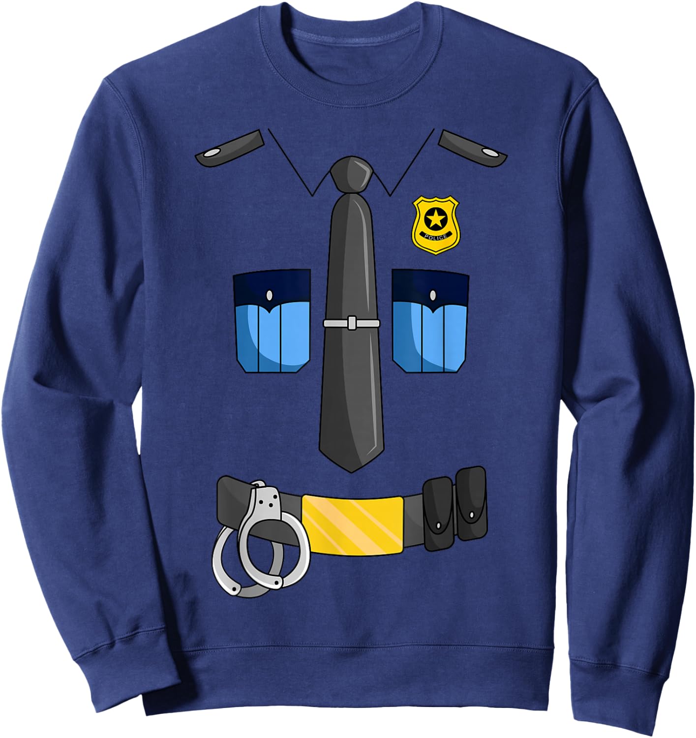 Police Officer Costume Policeman Cop Sheriff Halloween Sweatshirt - Sweatshirt | Navy