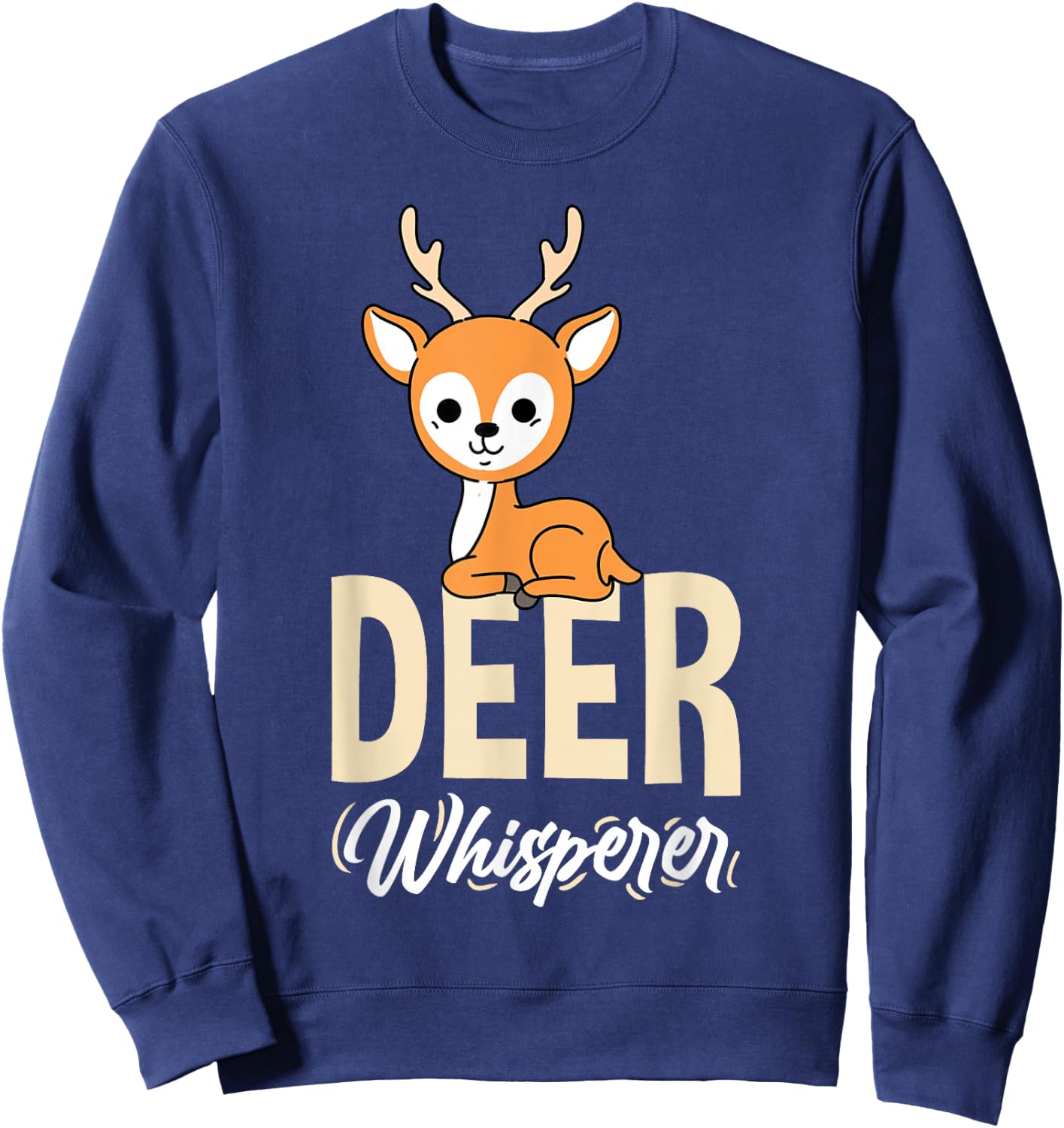 Kawaii Deer Whisperer Sweatshirt - Sweatshirt | Navy