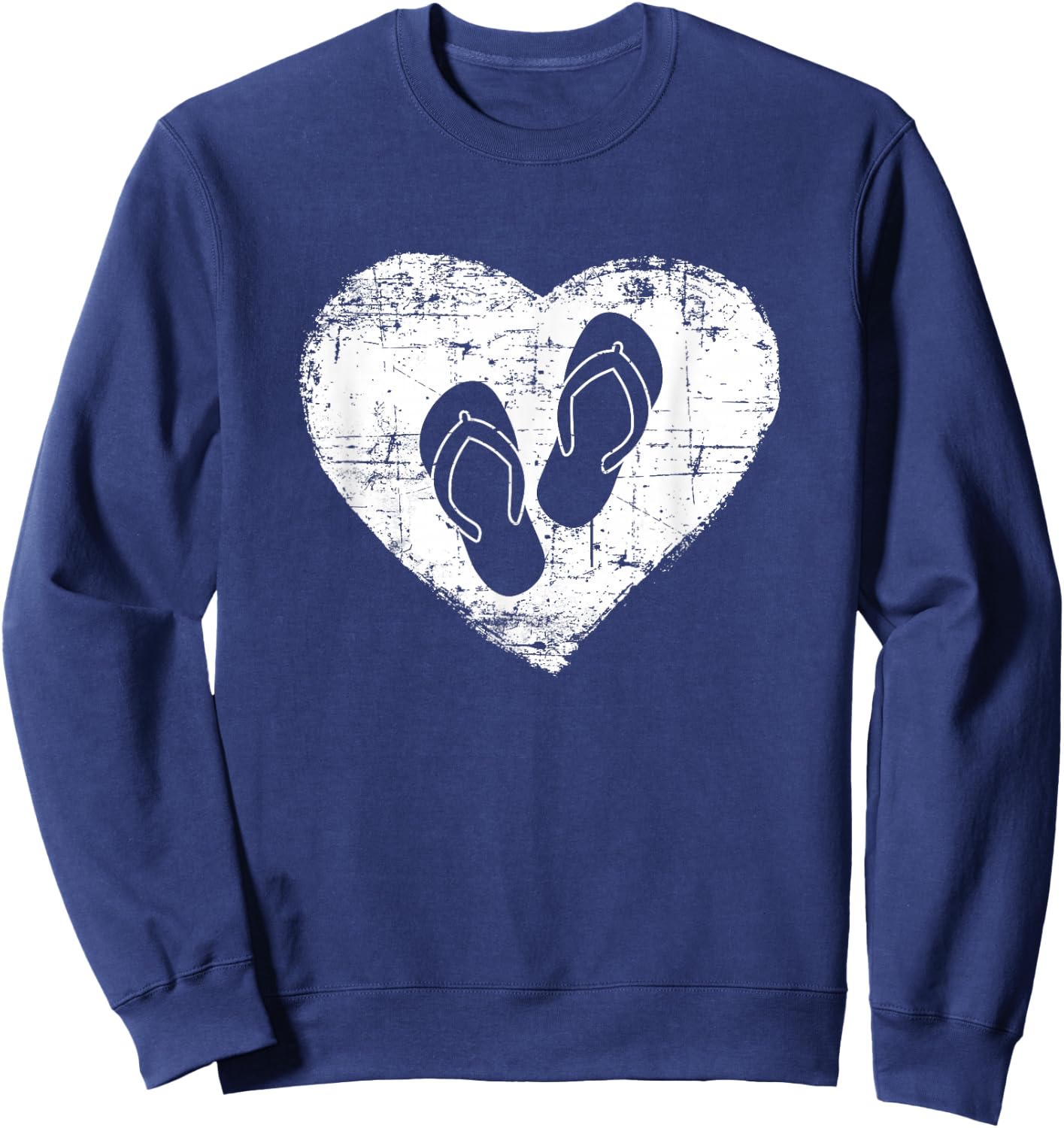 Flip Flop | Love Flip Flops Heart beach gift Sweatshirt - Sweatshirt | Navy