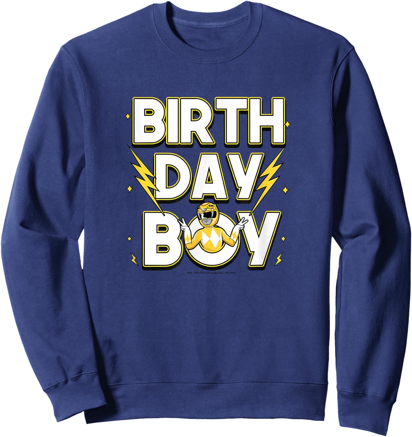 Power Rangers Birthday Boy Electrifying Yellow Ranger Sweatshirt - Sweatshirt | Navy