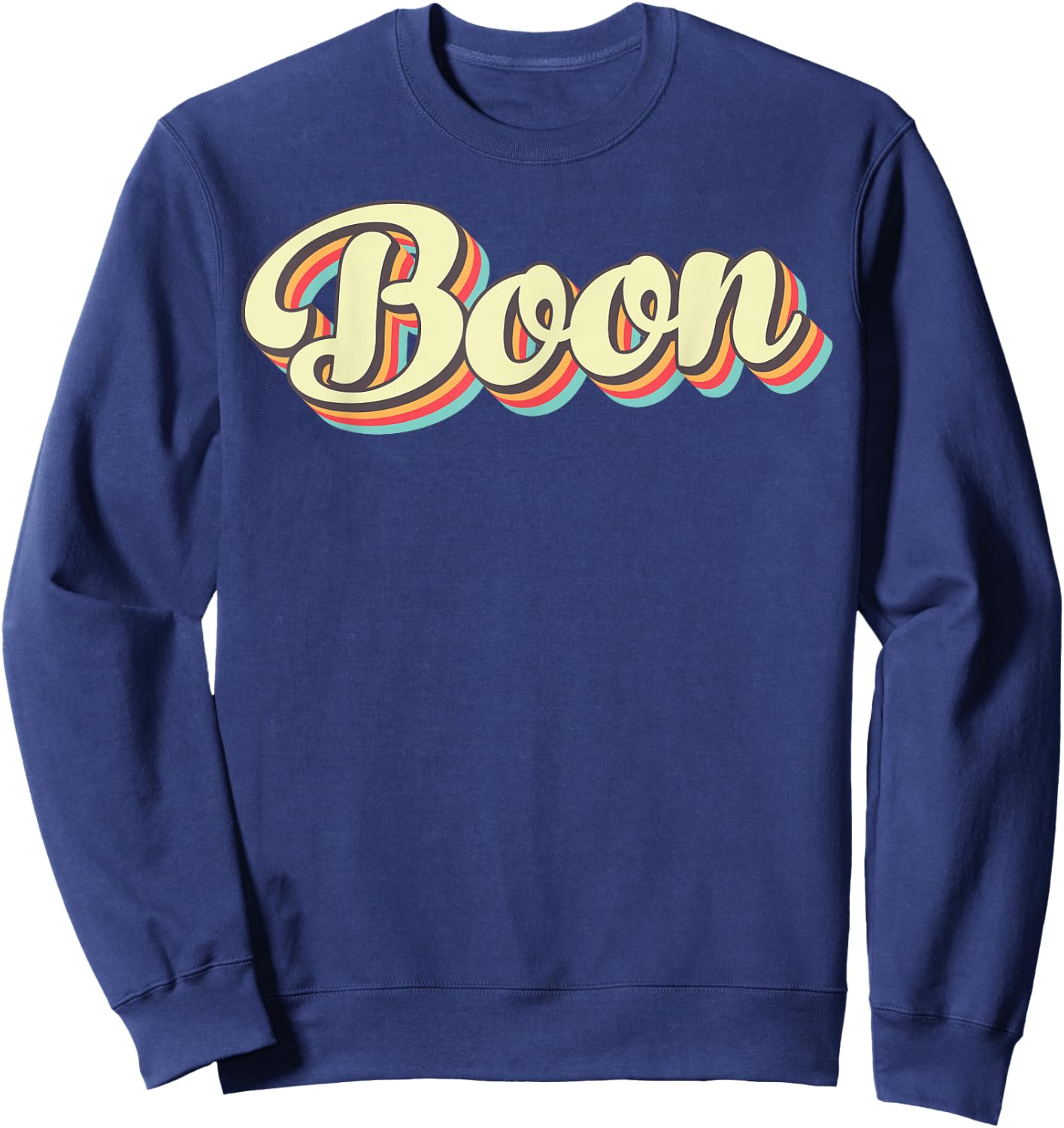 Boon Retro Art Baseball Font Vintage Sweatshirt - Sweatshirt | Navy