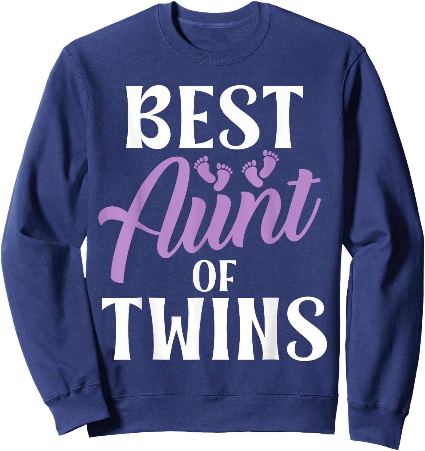 Best Aunt of Twins Aunt Sweatshirt - Sweatshirt | Navy