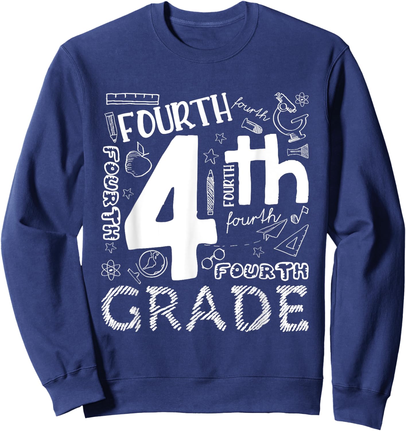 Hello 4th Grade Teacher Boys and Team Fourth Grade Girls Sweatshirt - Sweatshirt | Navy
