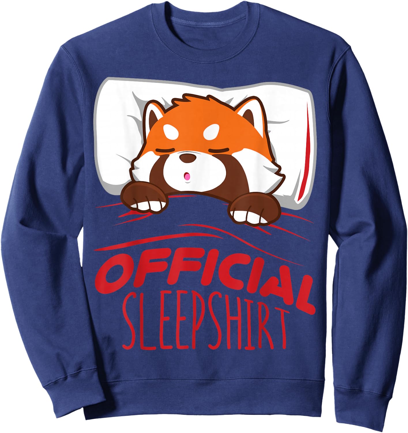 Official Sleepshirt Red Panda Sleeping Sweatshirt - Sweatshirt | Navy