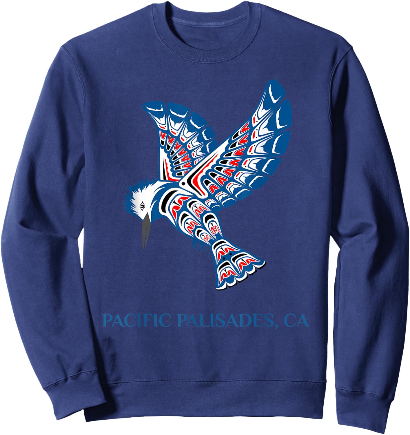 Native American Pacific Palisades Kingfisher Bird California Sweatshirt - Sweatshirt | Navy