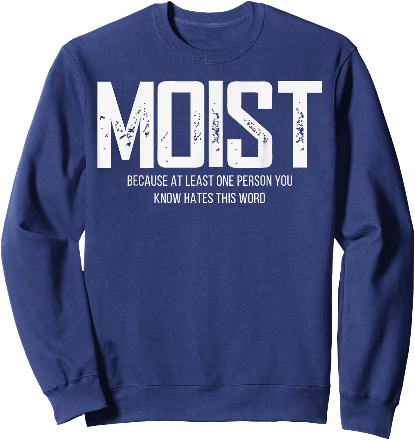 Moist Because At Least One Person You Know Hates This Word Sweatshirt - Sweatshirt | Navy