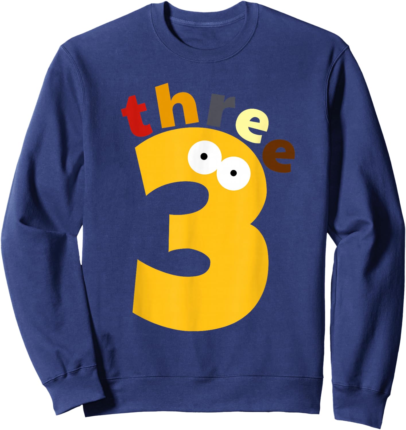 3rd Birthday Party 3 Year Old Twins Triplets Funny Monster Sweatshirt - Sweatshirt | Navy