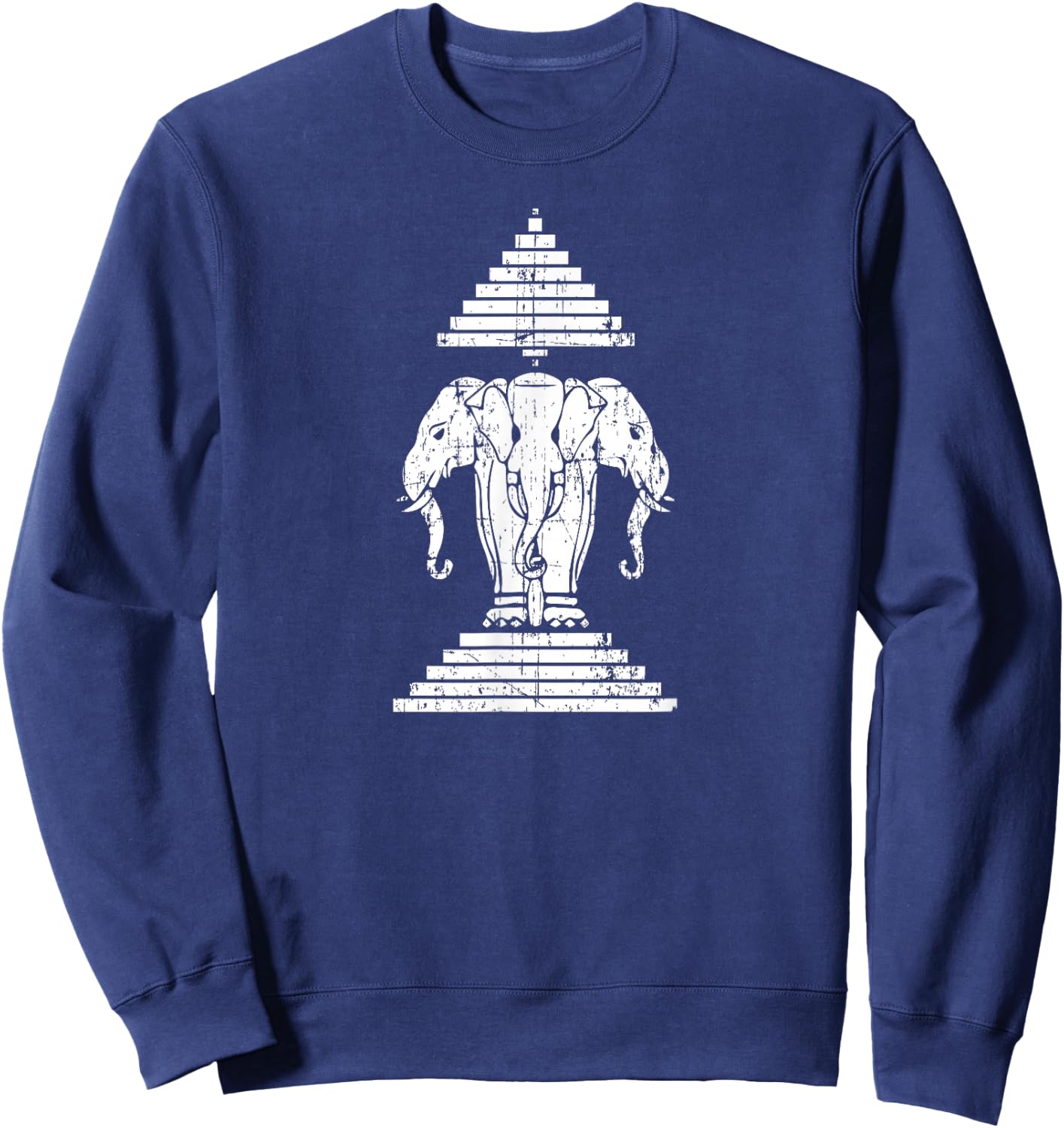 Laos 3 Headed Elephant Erawan Airavata | Laotian | Sabaidee Sweatshirt - Sweatshirt | Navy