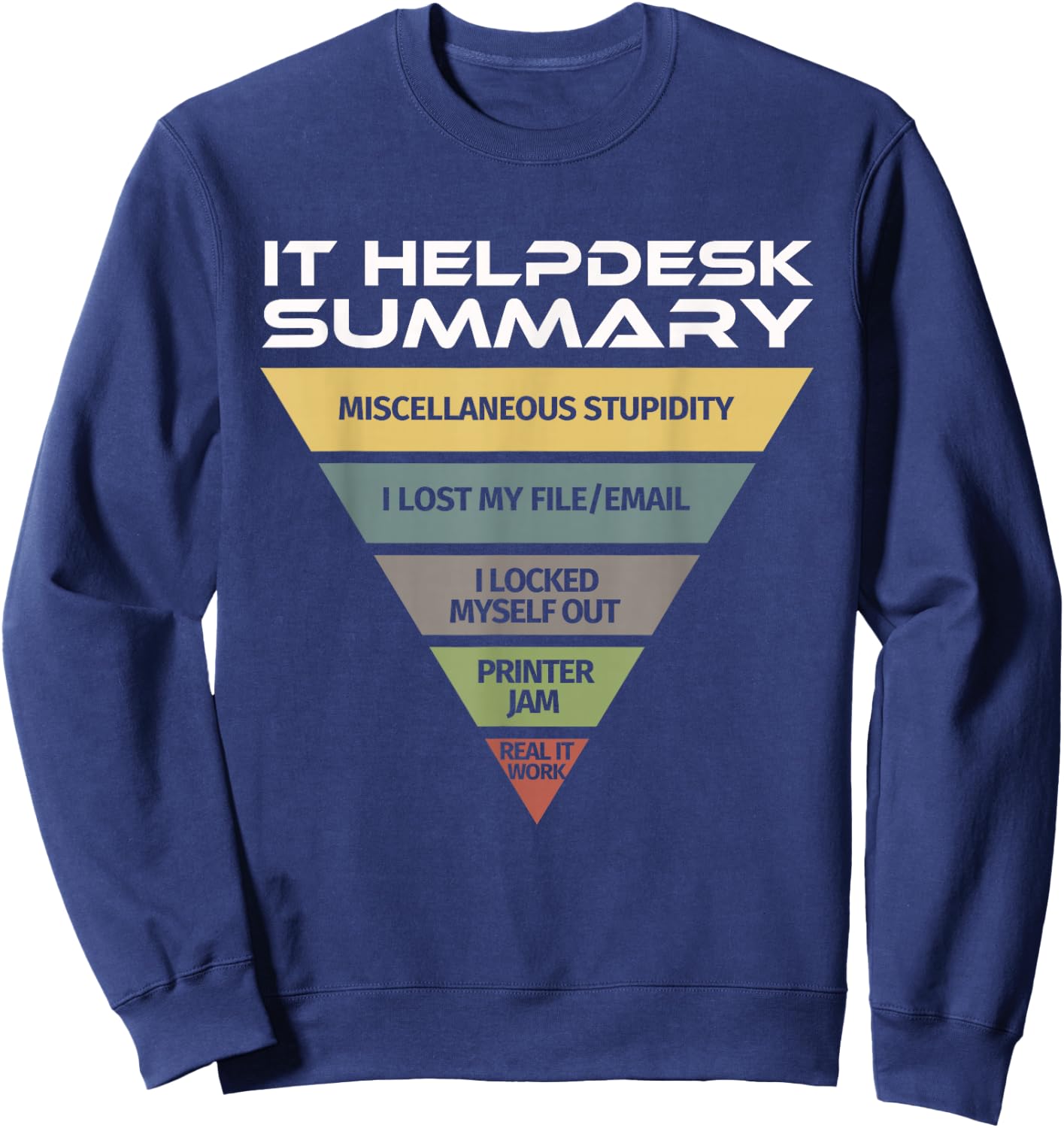 Funny IT Tech Help Desk Helpdesk Support Sweatshirt - Sweatshirt | Navy