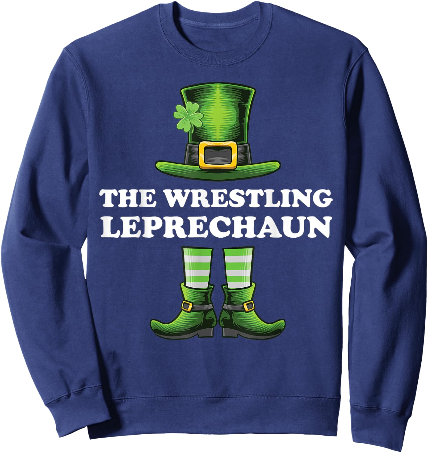 The Wrestling Leprechaun Matching Family St Patricks Day Sweatshirt - Sweatshirt | Navy