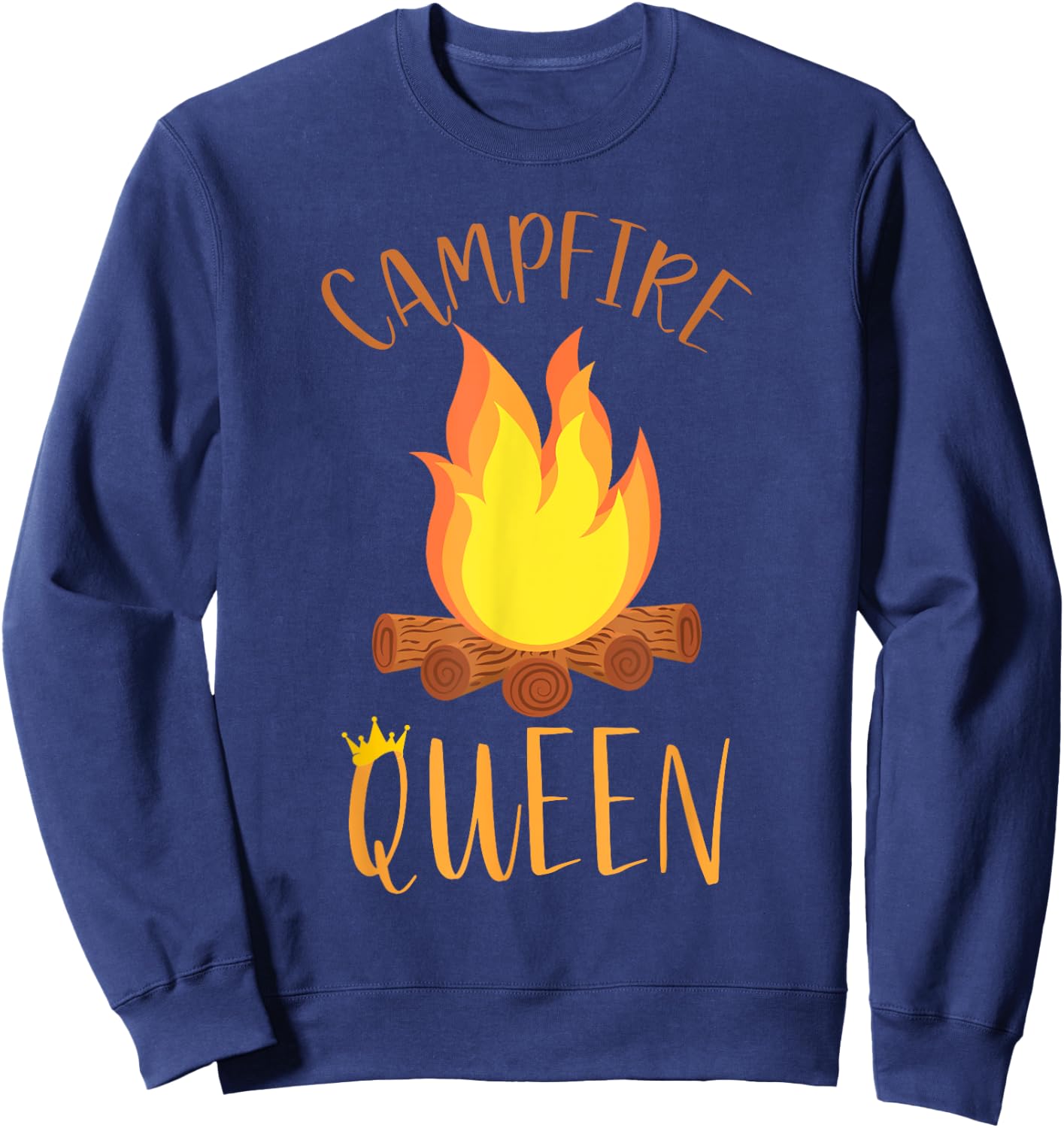 Campfire Queen Funny Outdoor Camping Sweatshirt - Sweatshirt | Navy