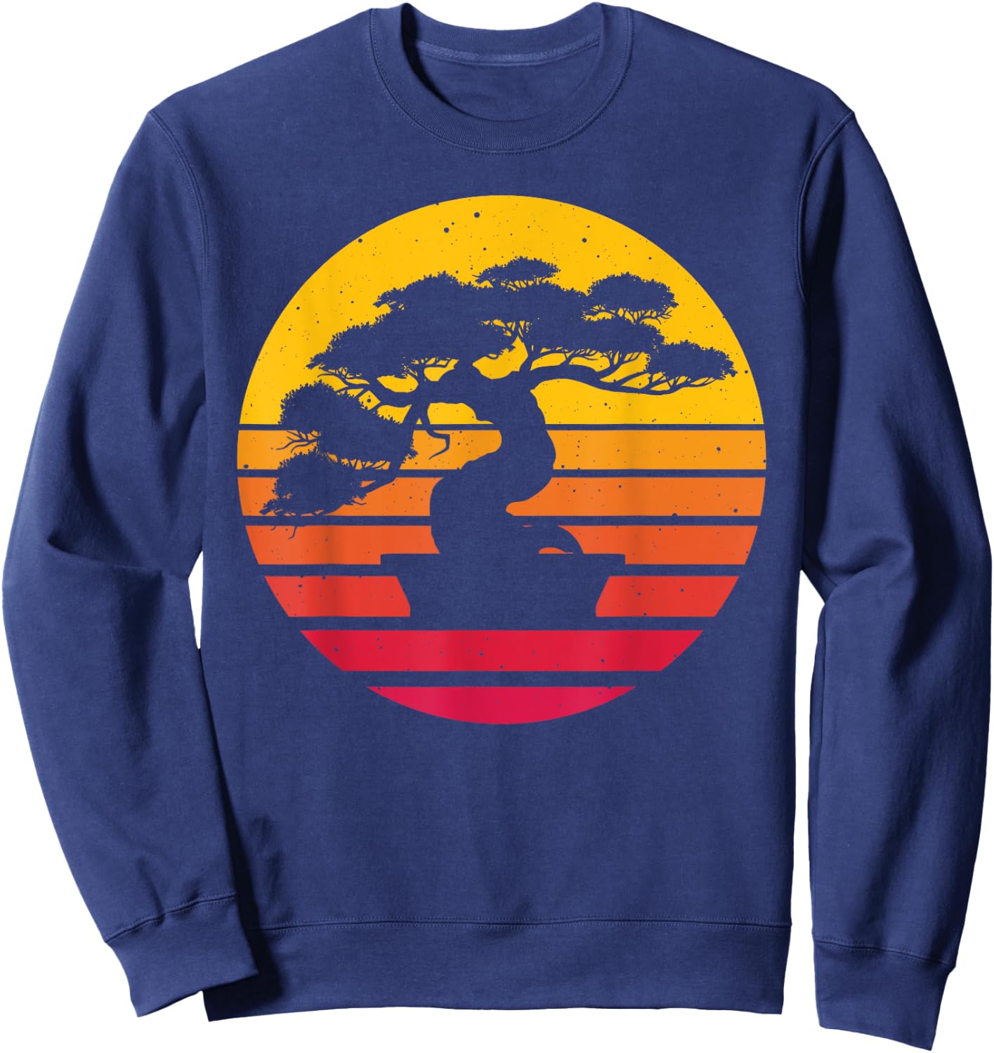 Cute Bonsai Tree Design Women Japanese Culture Plant Sweatshirt - Sweatshirt | Navy
