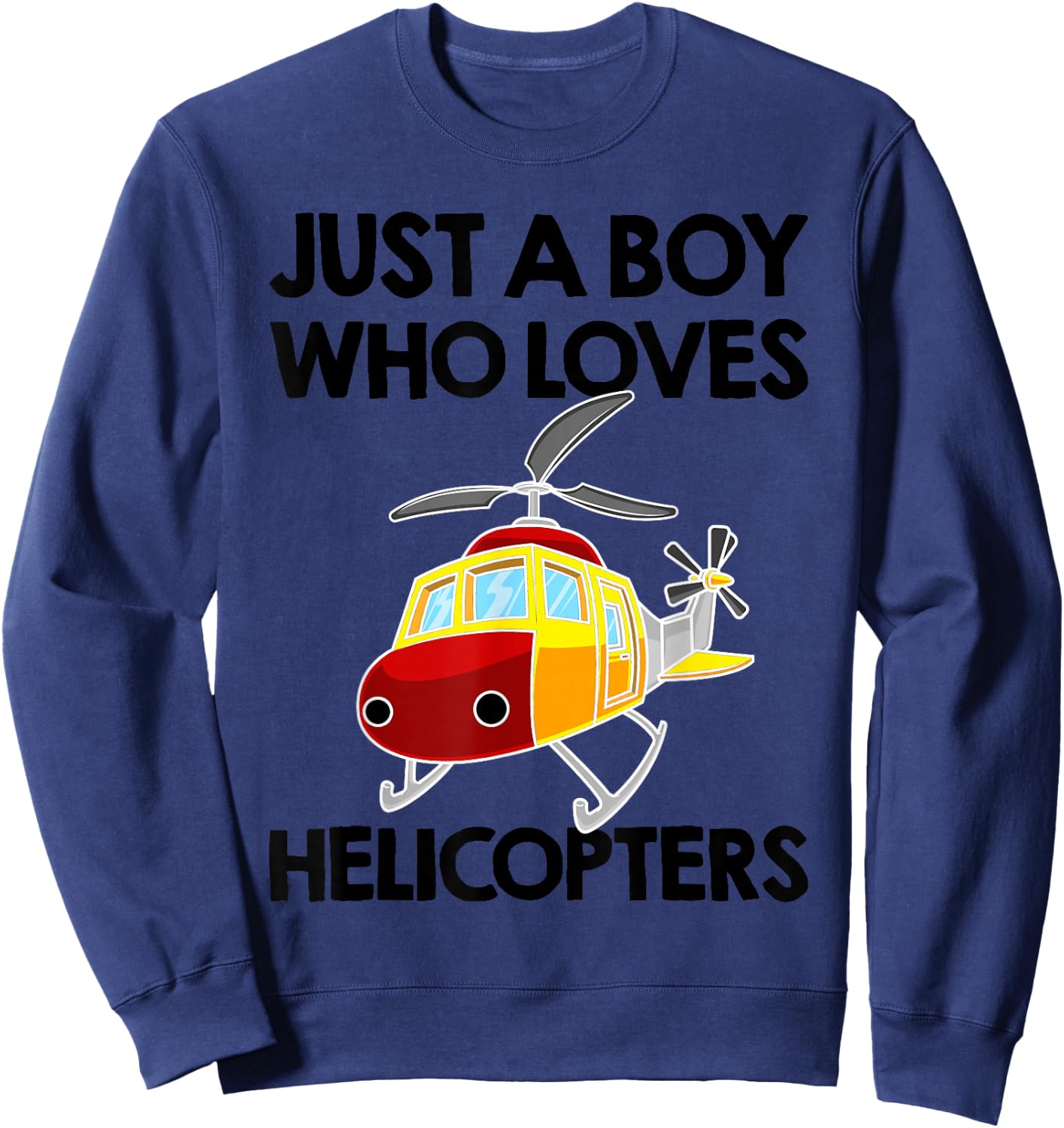 Funny Helicopter Gift Boys Toddler Kids Men Pilot Aviator Sweatshirt - Sweatshirt | Navy