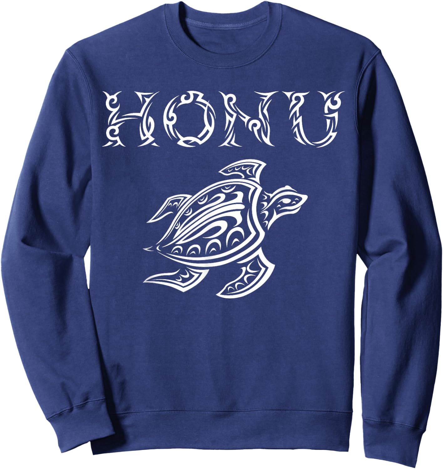 Honu Polynesian Tribal Style Sea Turtle Sweatshirt - Sweatshirt | Navy