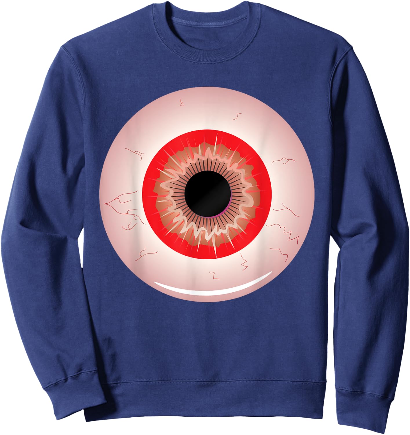 Eye-ball Lazy Halloween Costume Spooky Scary Funny Sweatshirt - Sweatshirt | Navy