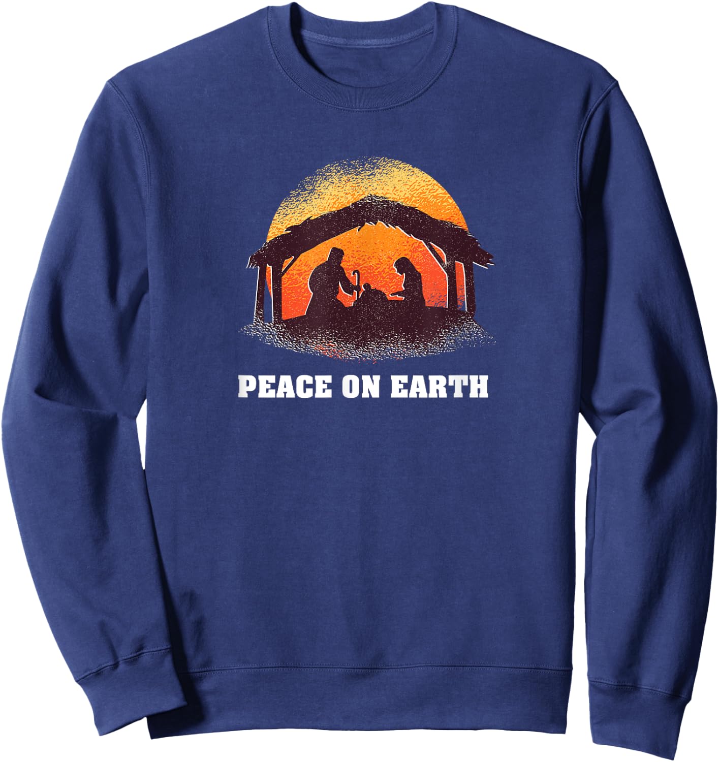 Peace On Earth - Christmas Advent Nativity Scene North Star Sweatshirt - Sweatshirt | Navy