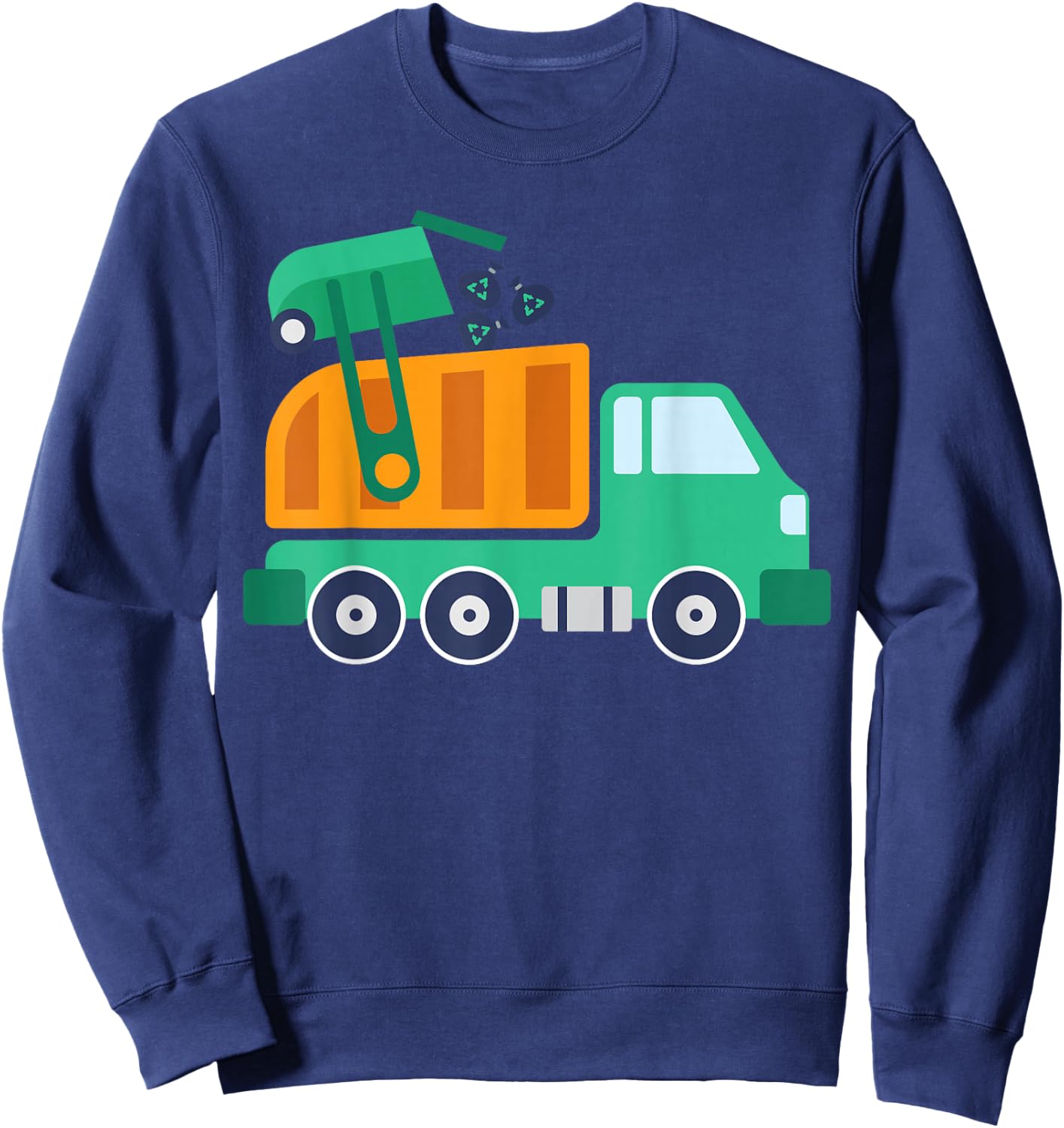 Garbage Truck Waste Recycle Trash Collector Earth Day Sweatshirt - Sweatshirt | Navy