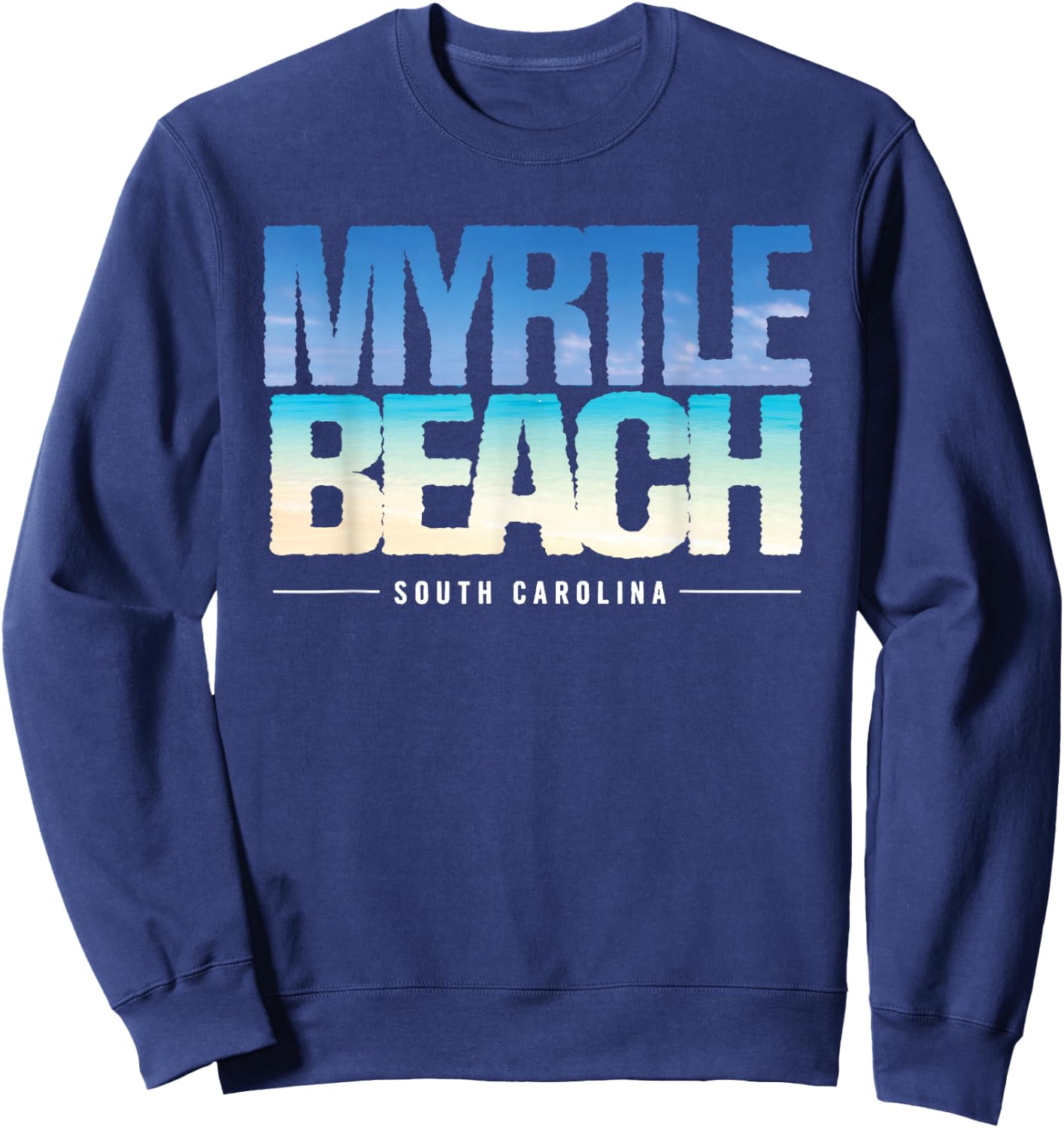 Vintage Tropical Beach Myrtle Beach South Carolina Souvenir Sweatshirt - Sweatshirt | Navy