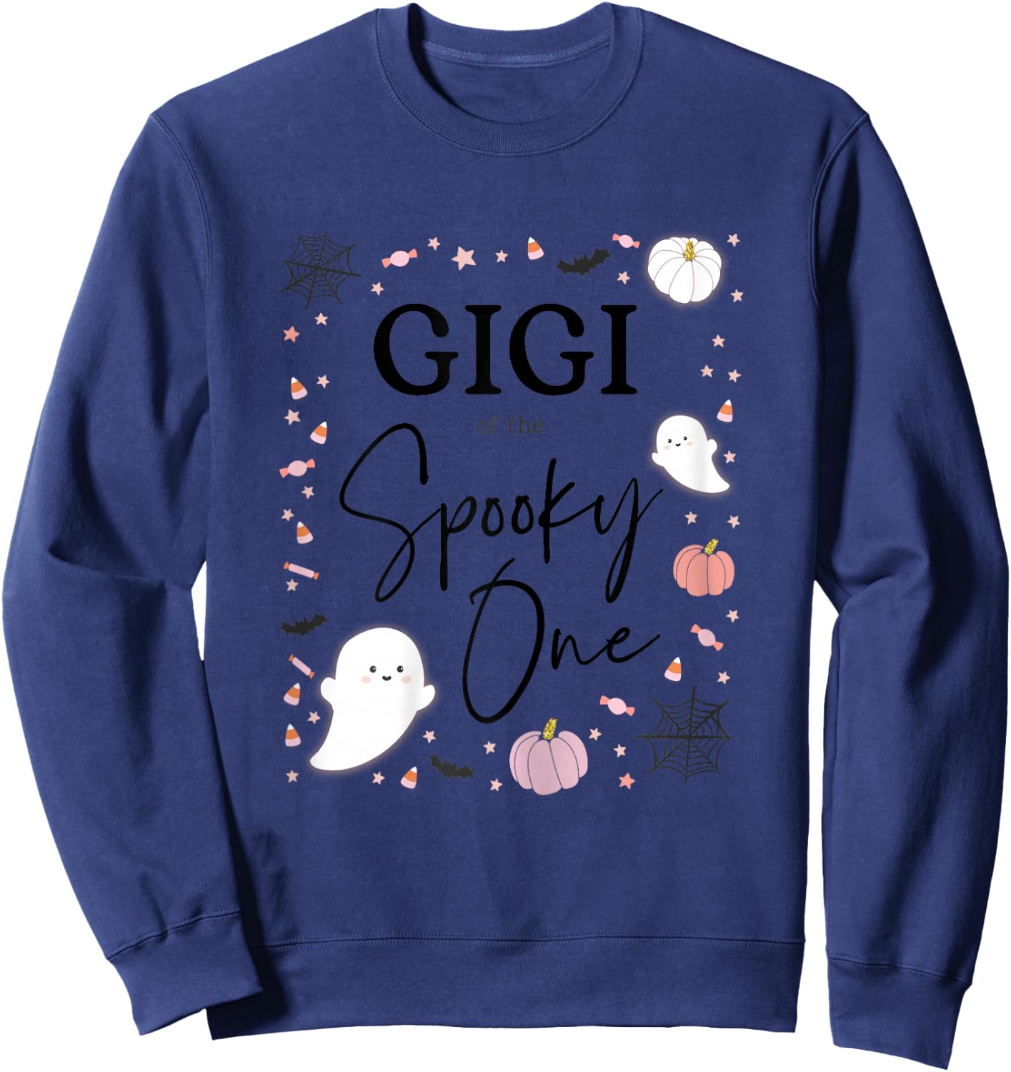 Gigi of the Spooky One Girl First Birthday Pink Halloween Sweatshirt - Sweatshirt | Navy