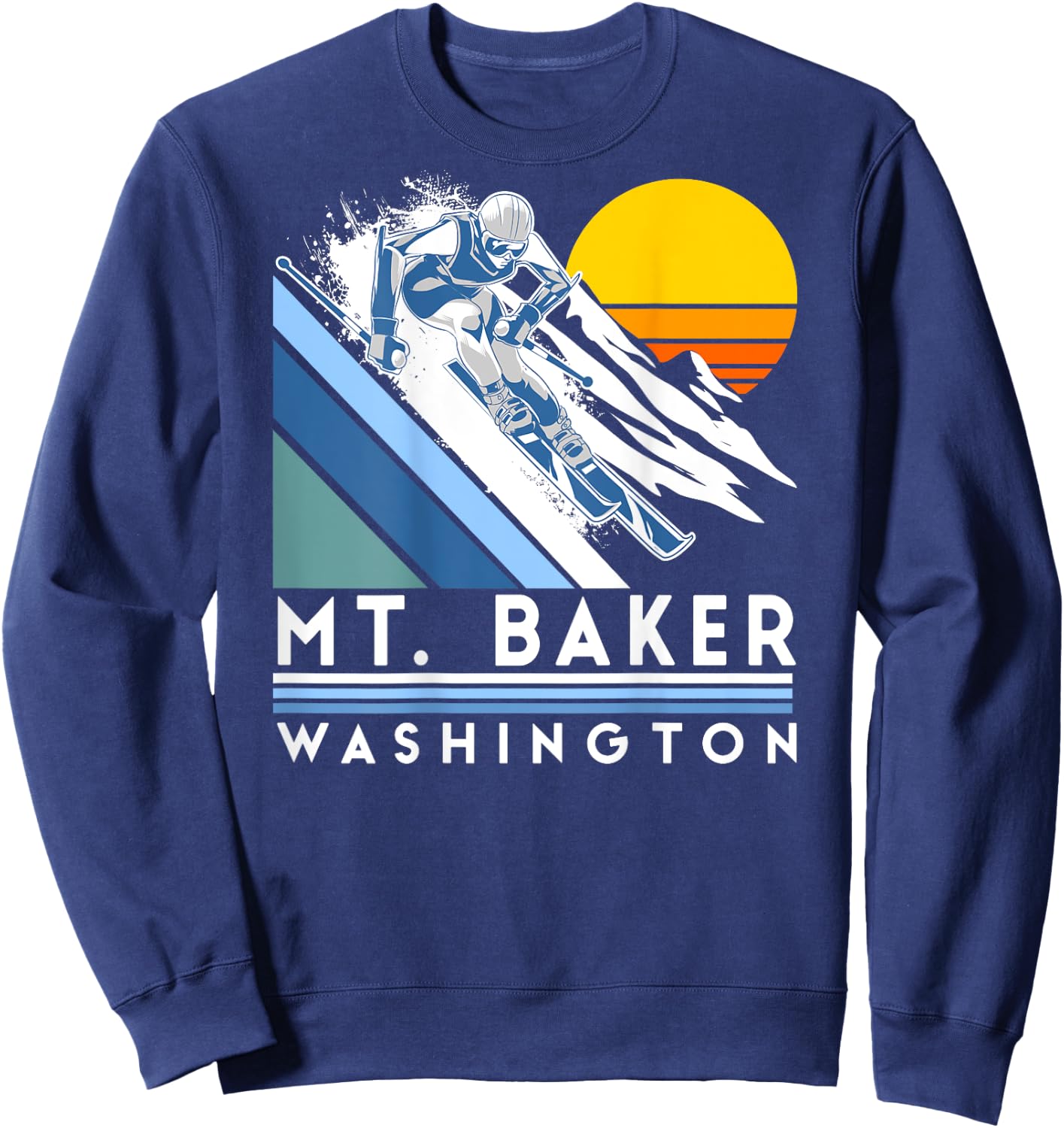 Mt. Baker Washington Retro Ski Sweatshirt - Sweatshirt | Navy
