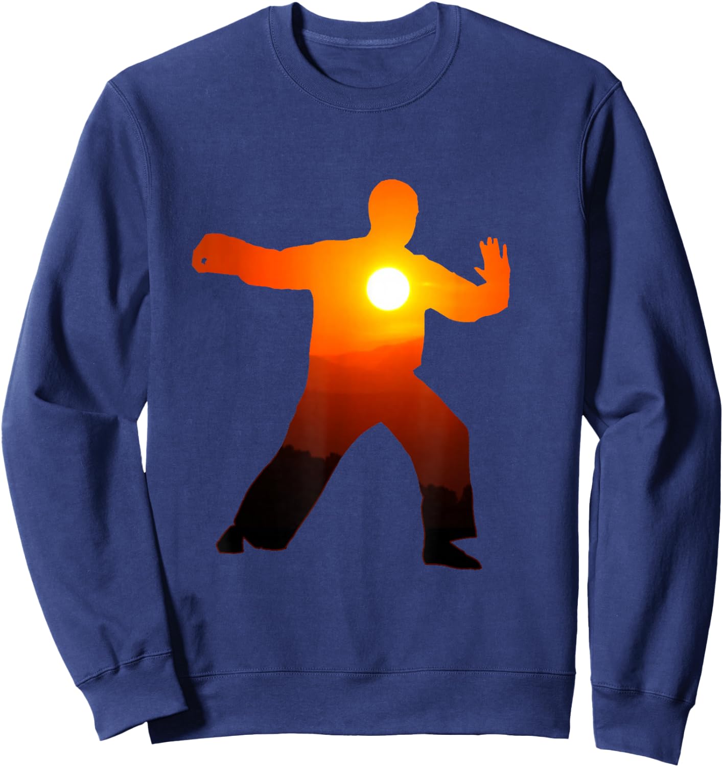 Tai Chi Sunset Exercise Shirt Chi Gung Qigong Sweatshirt - Sweatshirt | Navy