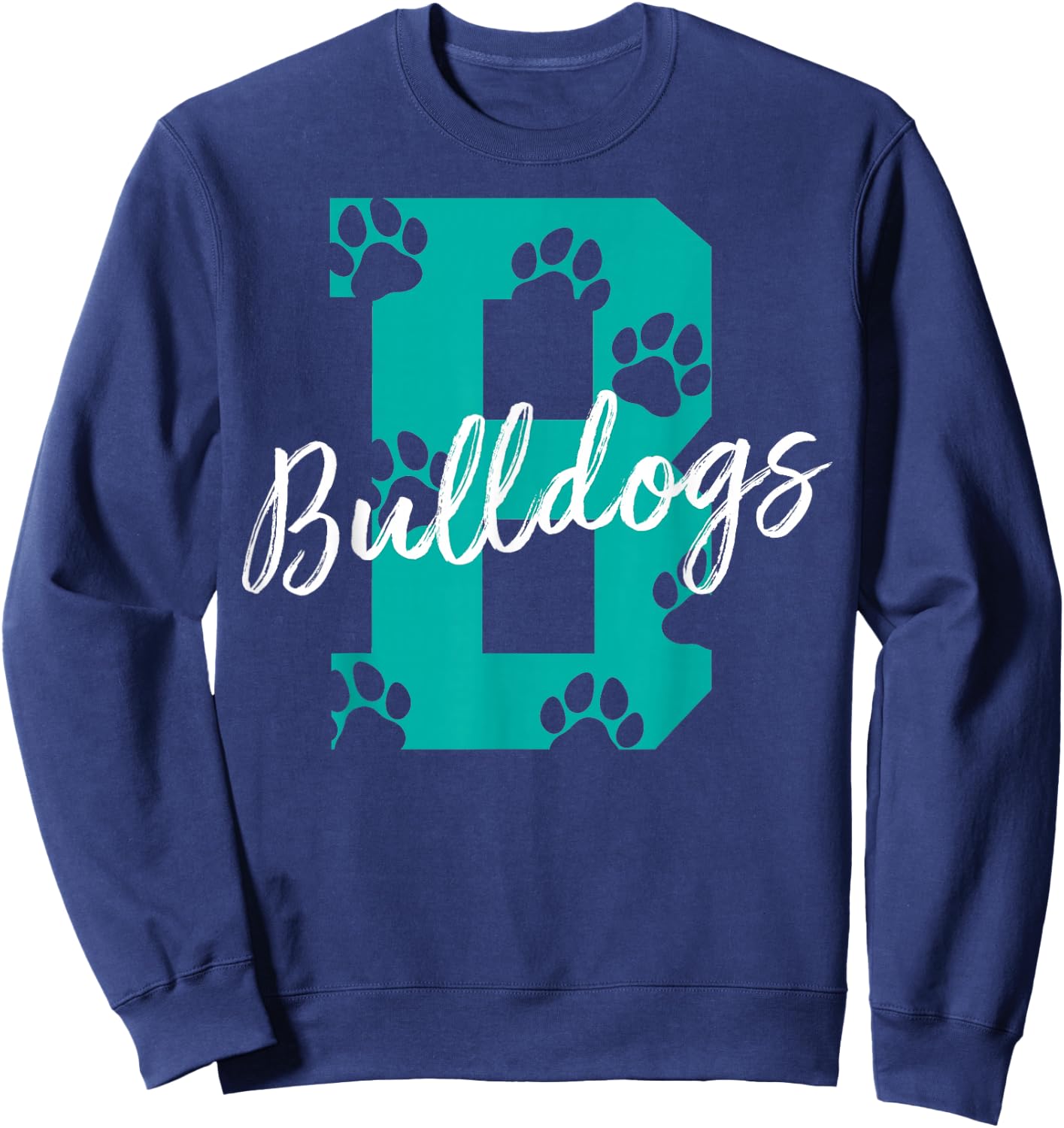 Bulldogs with Foodprints - Bulldog Sweatshirt - Sweatshirt | Navy