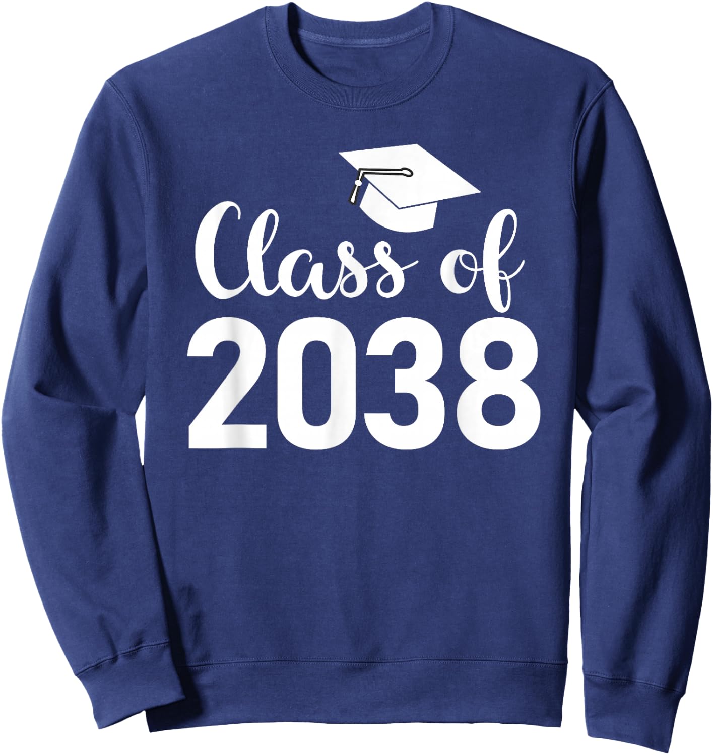 Class of 2038 Grow With Me - Handprints Go on the Back Sweatshirt - Sweatshirt | Navy