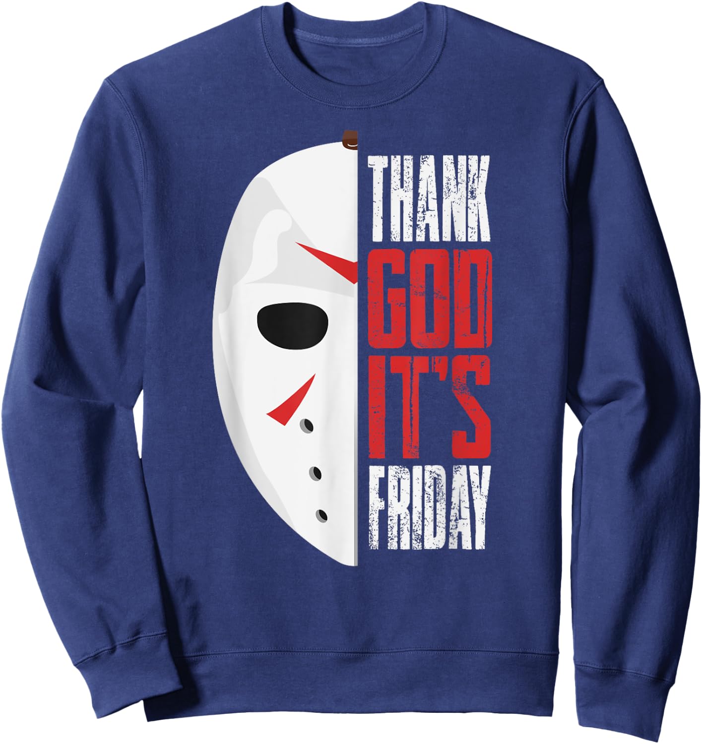 Thank God It's Friday Halloween Horror Scary Movies Sweatshirt - Sweatshirt | Navy