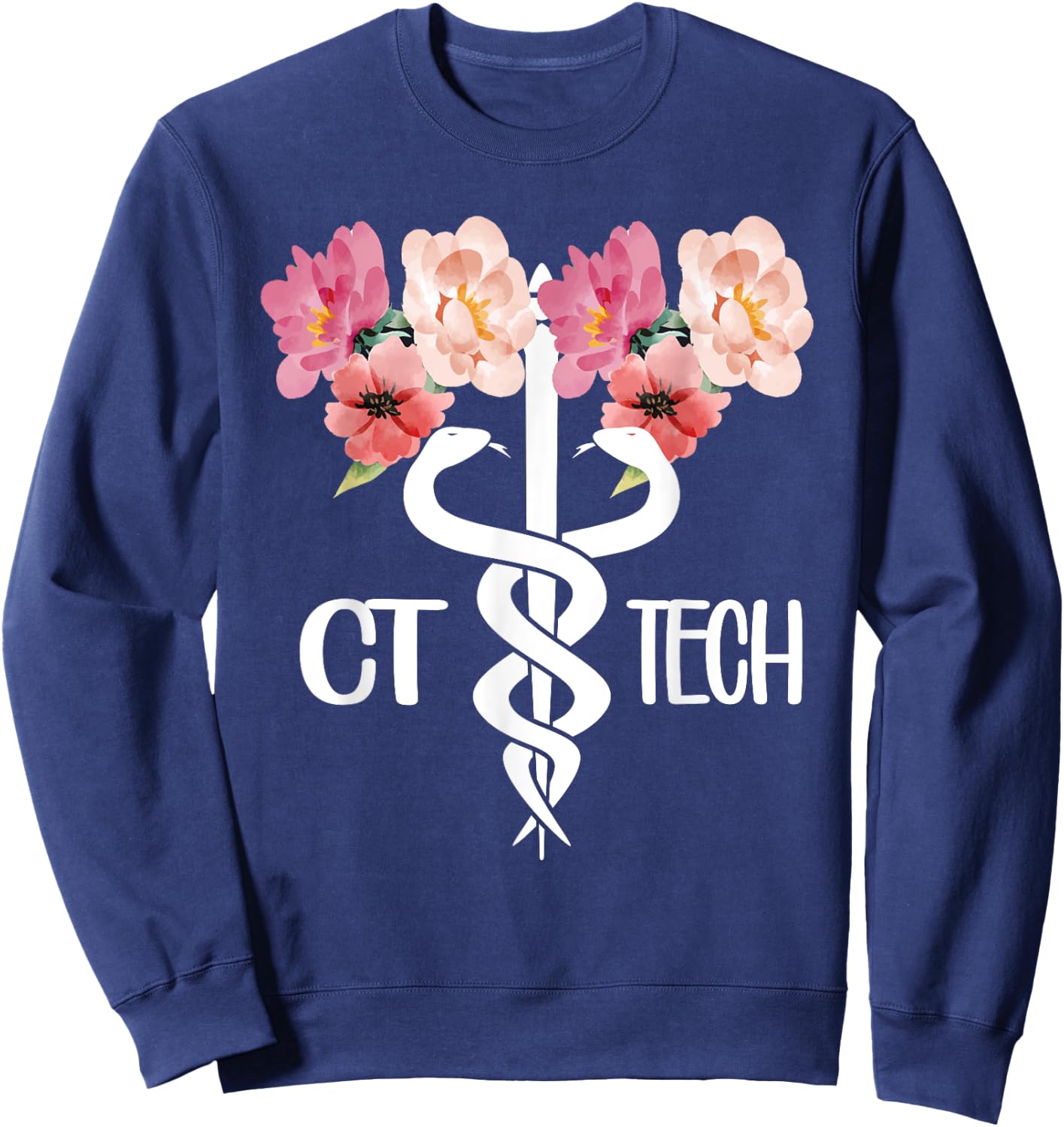 CT Tech Caduceus Computed Tomography Tech Sweatshirt - Sweatshirt | Navy