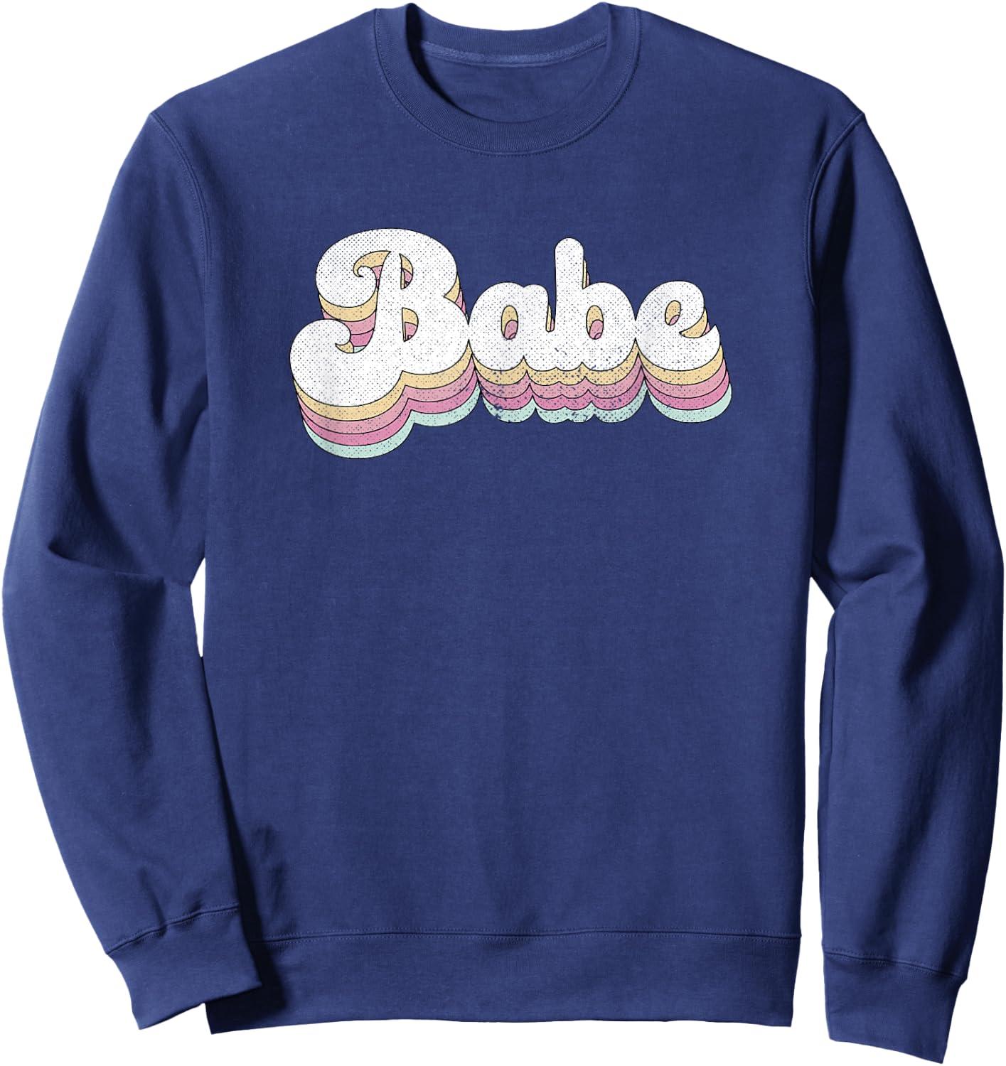 Babe Retro Bride Cute Bridesmaid Bachelorette Party Sweatshirt - Sweatshirt | Navy