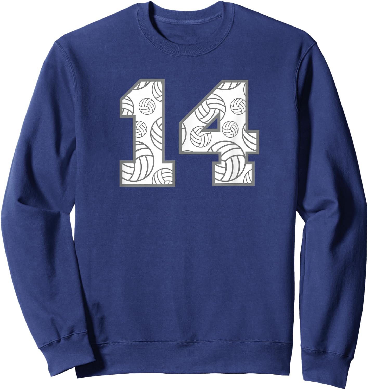 Volleyball #14 Player Number 14 Sweatshirt - Sweatshirt | Navy