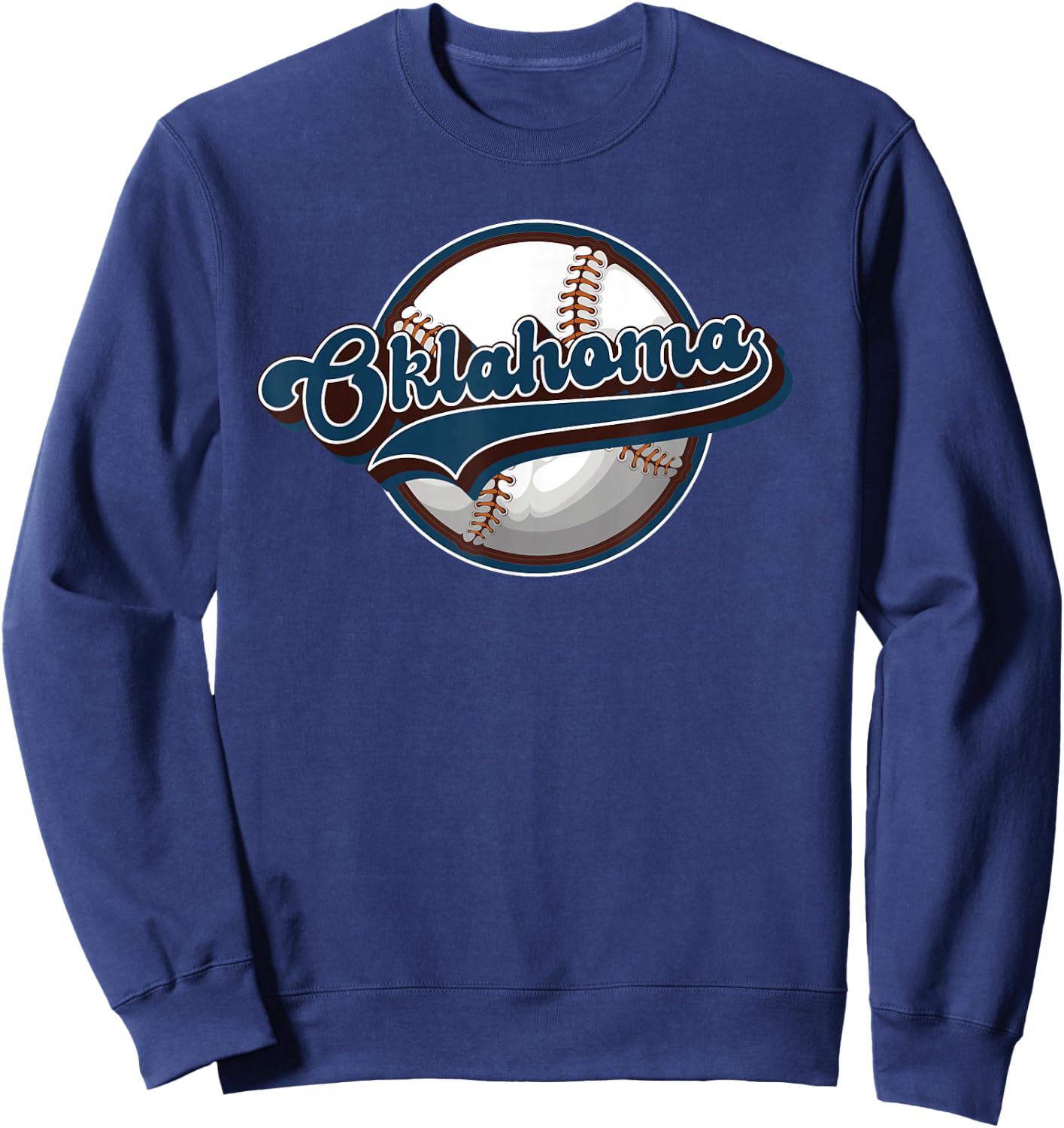 Oklahoma Vintage Baseball Throwback Retro Design Sweatshirt - Sweatshirt | Navy